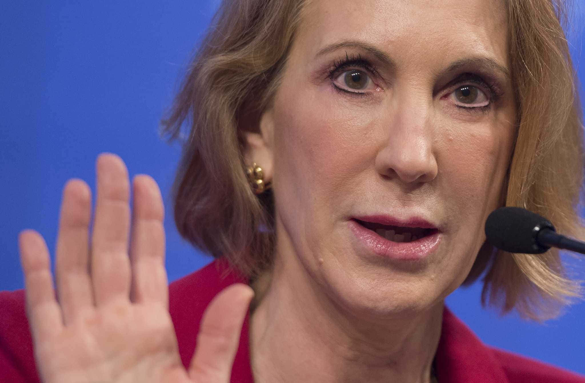 Carly Fiorina, red jacket, microphone, Full HD Desktop Wallpaper