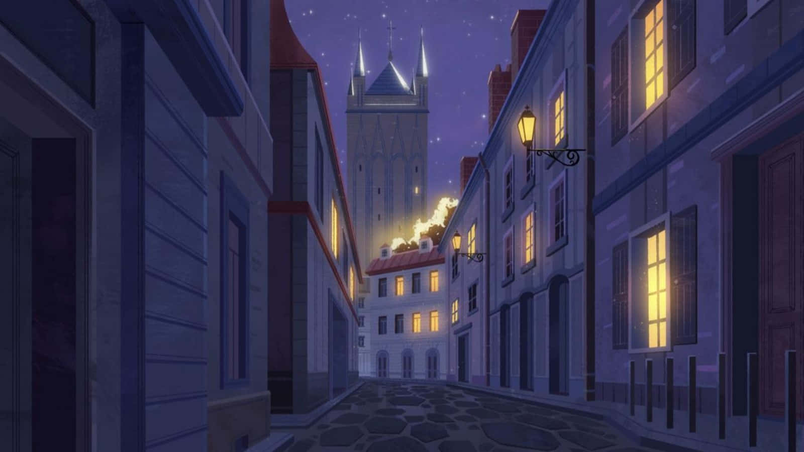 Carmen Sandiego, anime-style, European town, HD Desktop Wallpaper