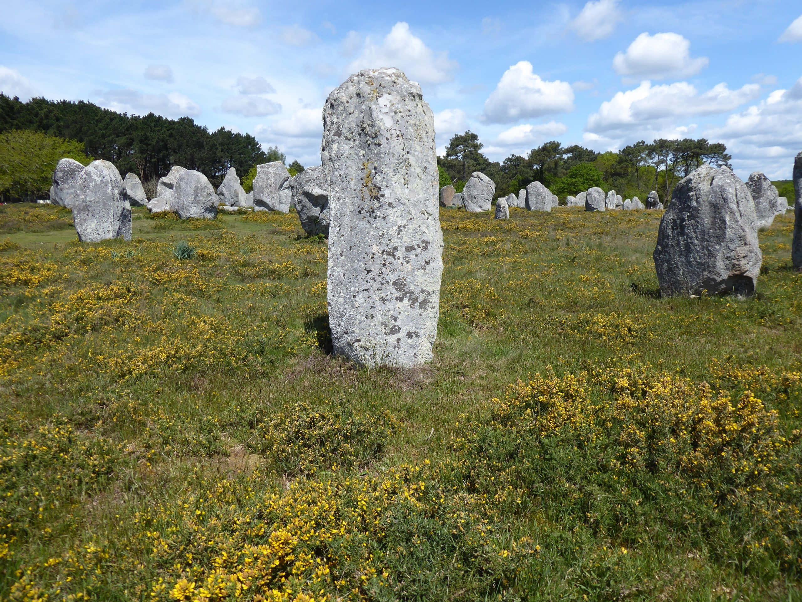 Carnac, monolith, standing stones, 2K Desktop Wallpaper