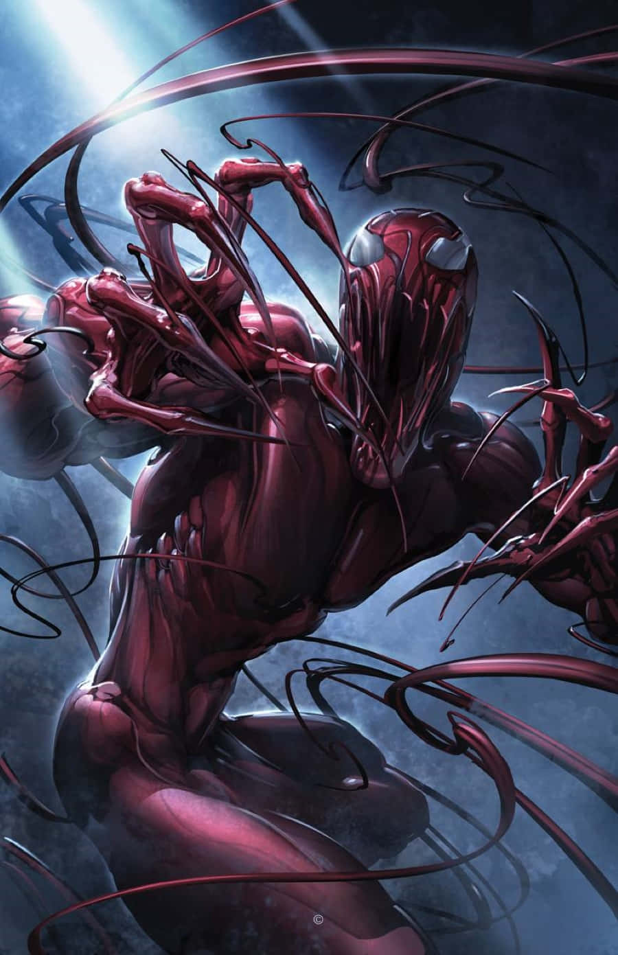 Carnage USA, red symbiote creature, sharp tendrils, HD Phone Wallpaper