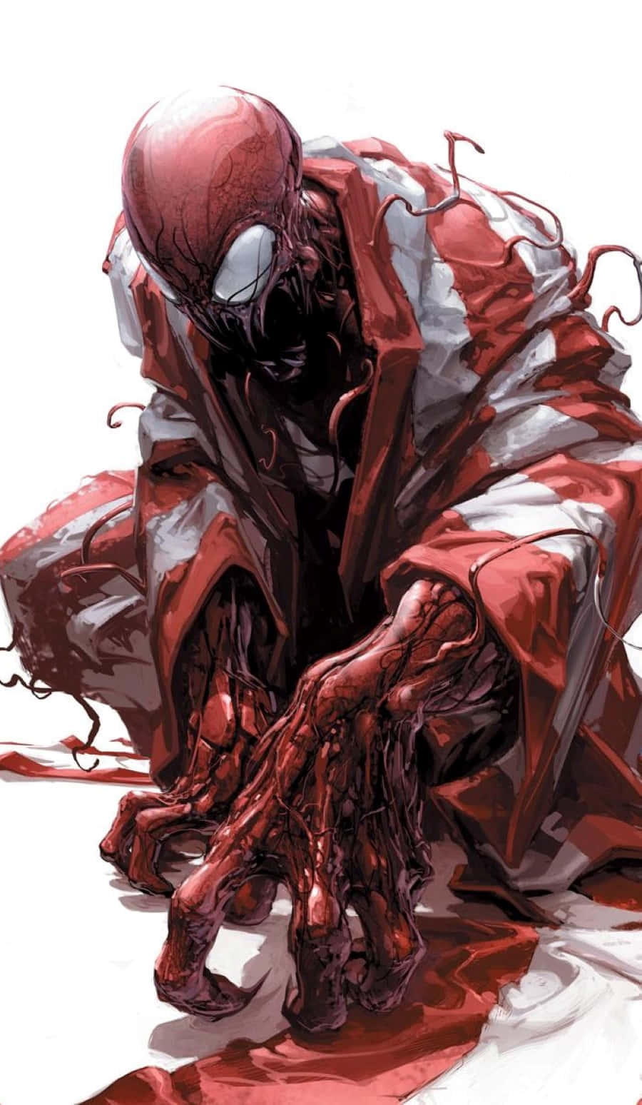 Carnage USA, symbiote creature, red and white, HD Phone Wallpaper