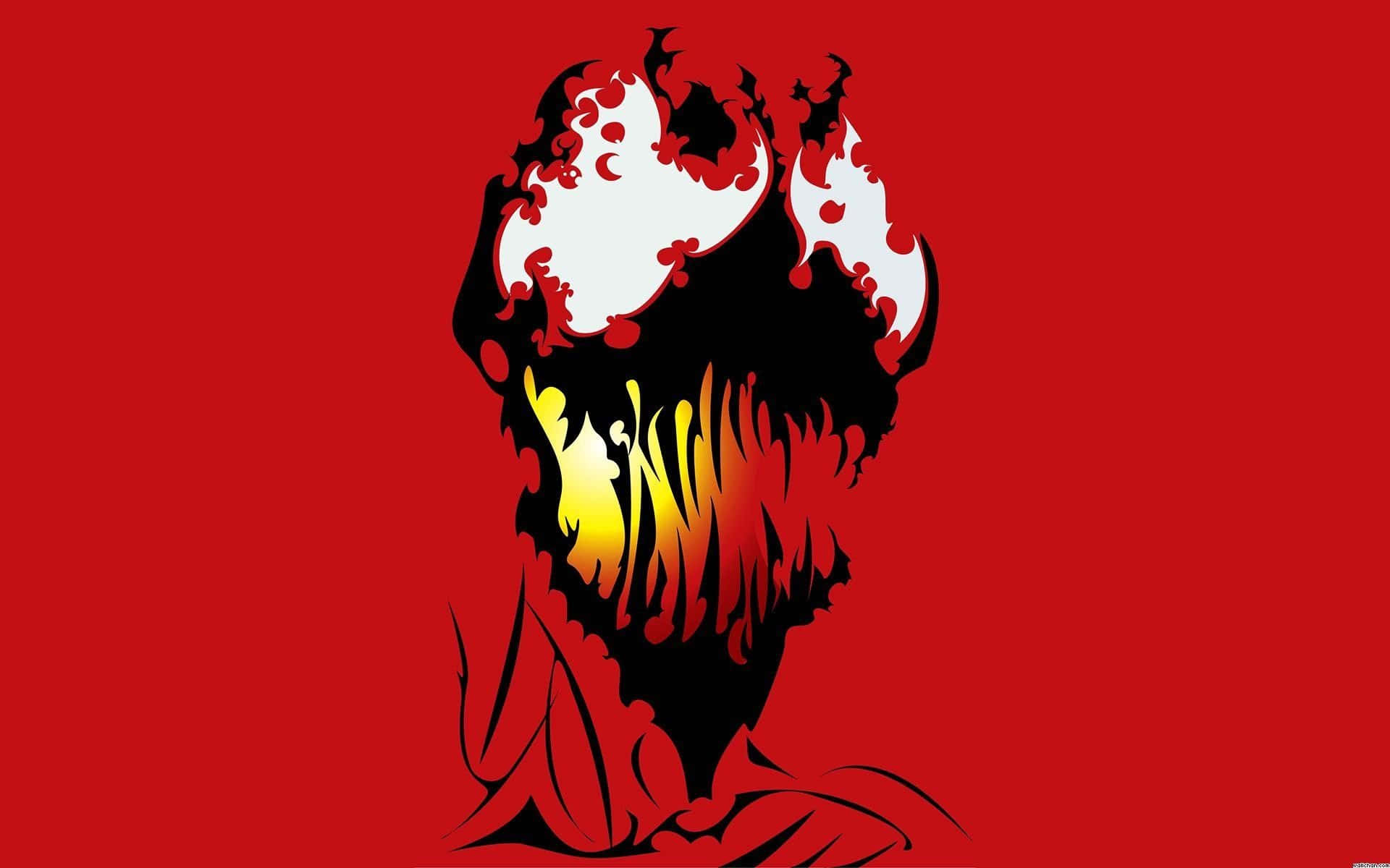 Carnage USA, screaming face, white and yellow flames, Full HD Desktop Wallpaper