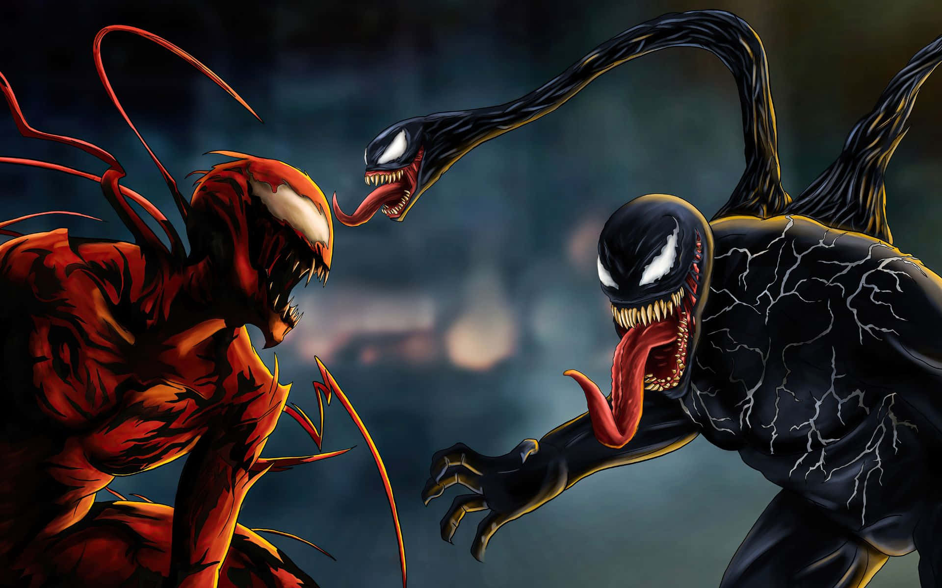 Carnage, Venom, red symbiote, Full HD Desktop Wallpaper