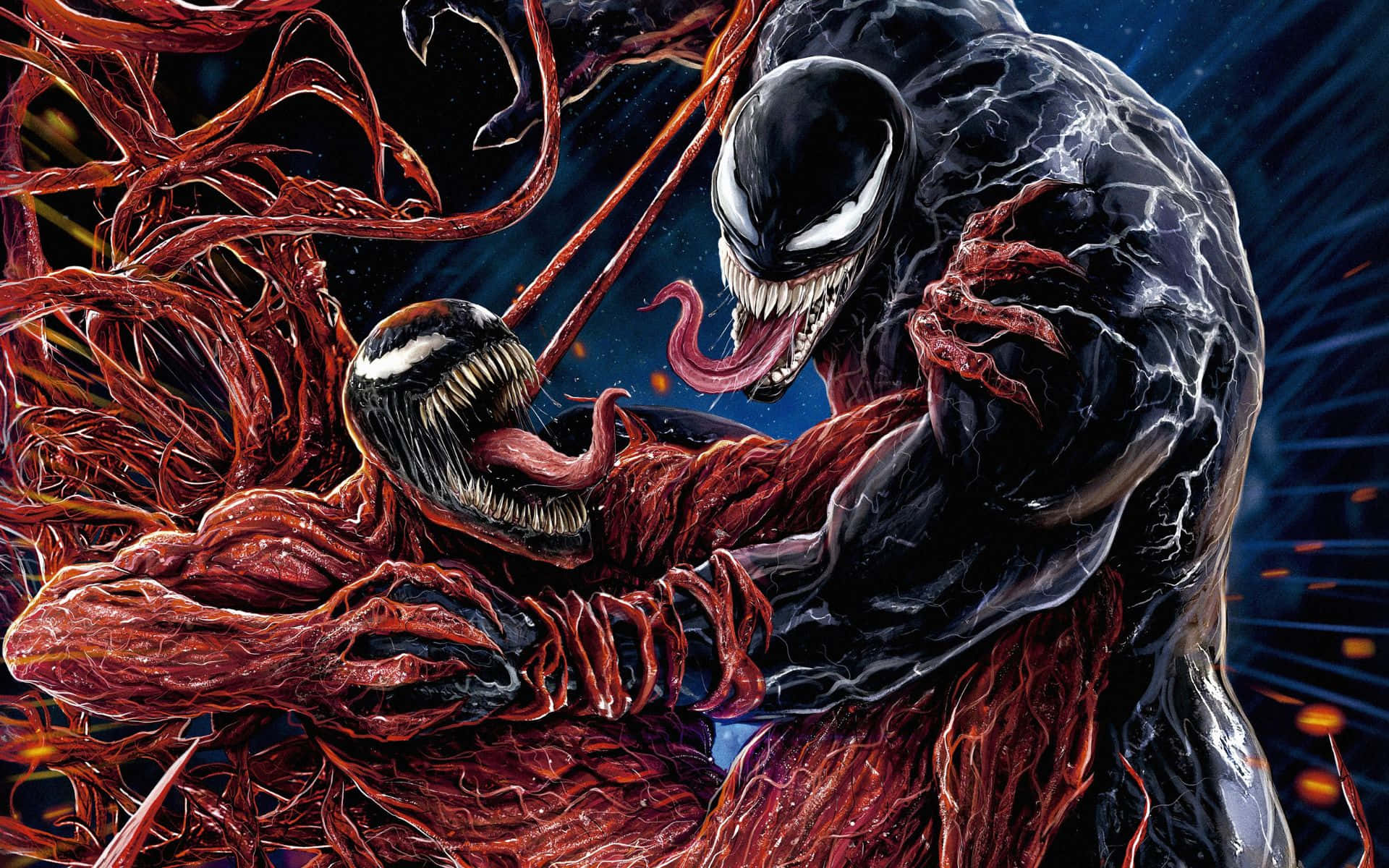 Carnage, Venom, glowing eyes, Full HD Desktop Wallpaper