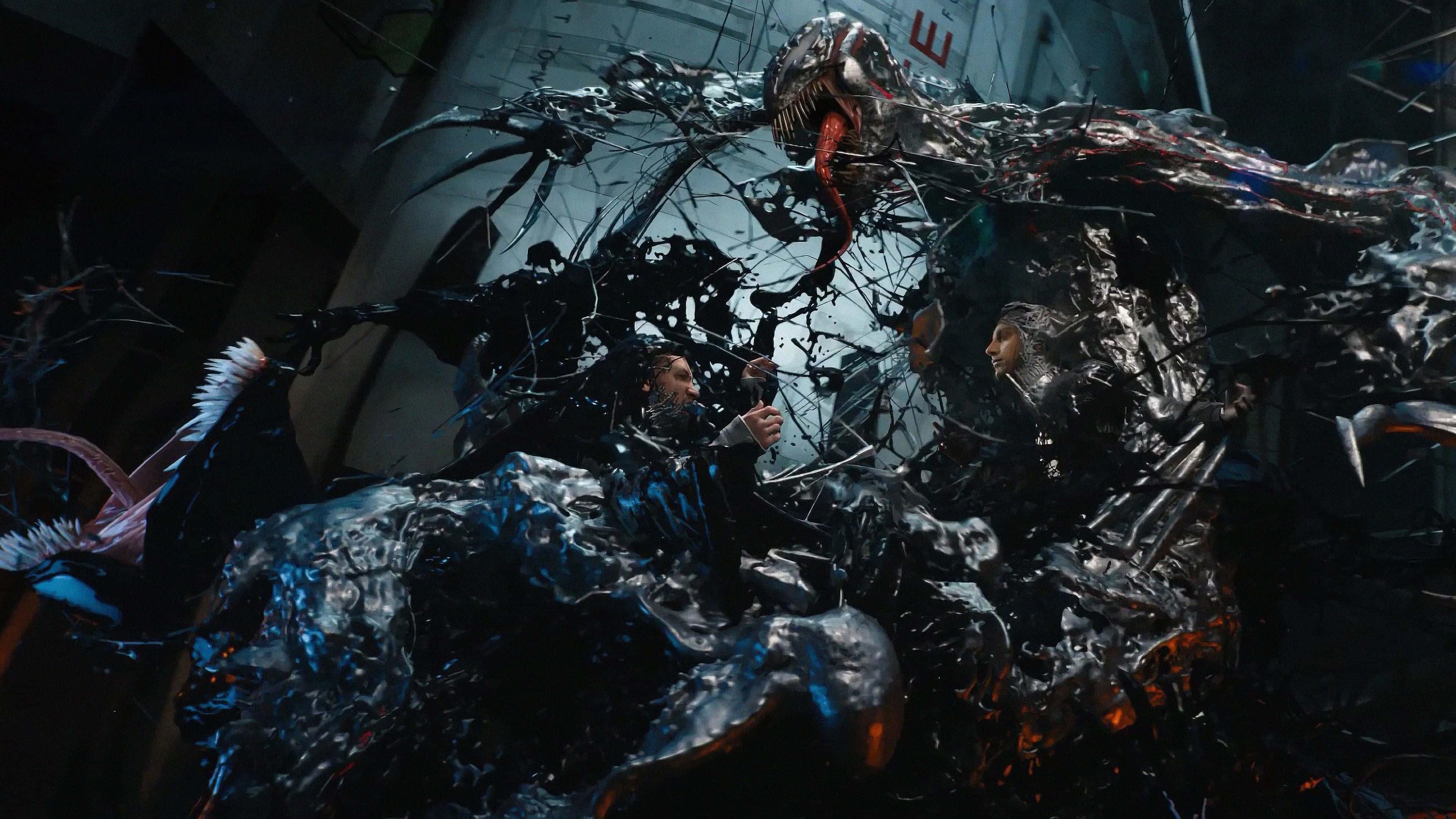 Carnage, Venom, glowing red mouth, 4K Desktop Wallpaper