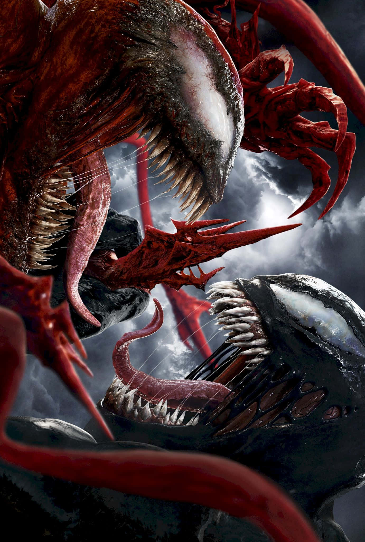 Venom, Carnage, stormy sky, Full HD Phone Wallpaper