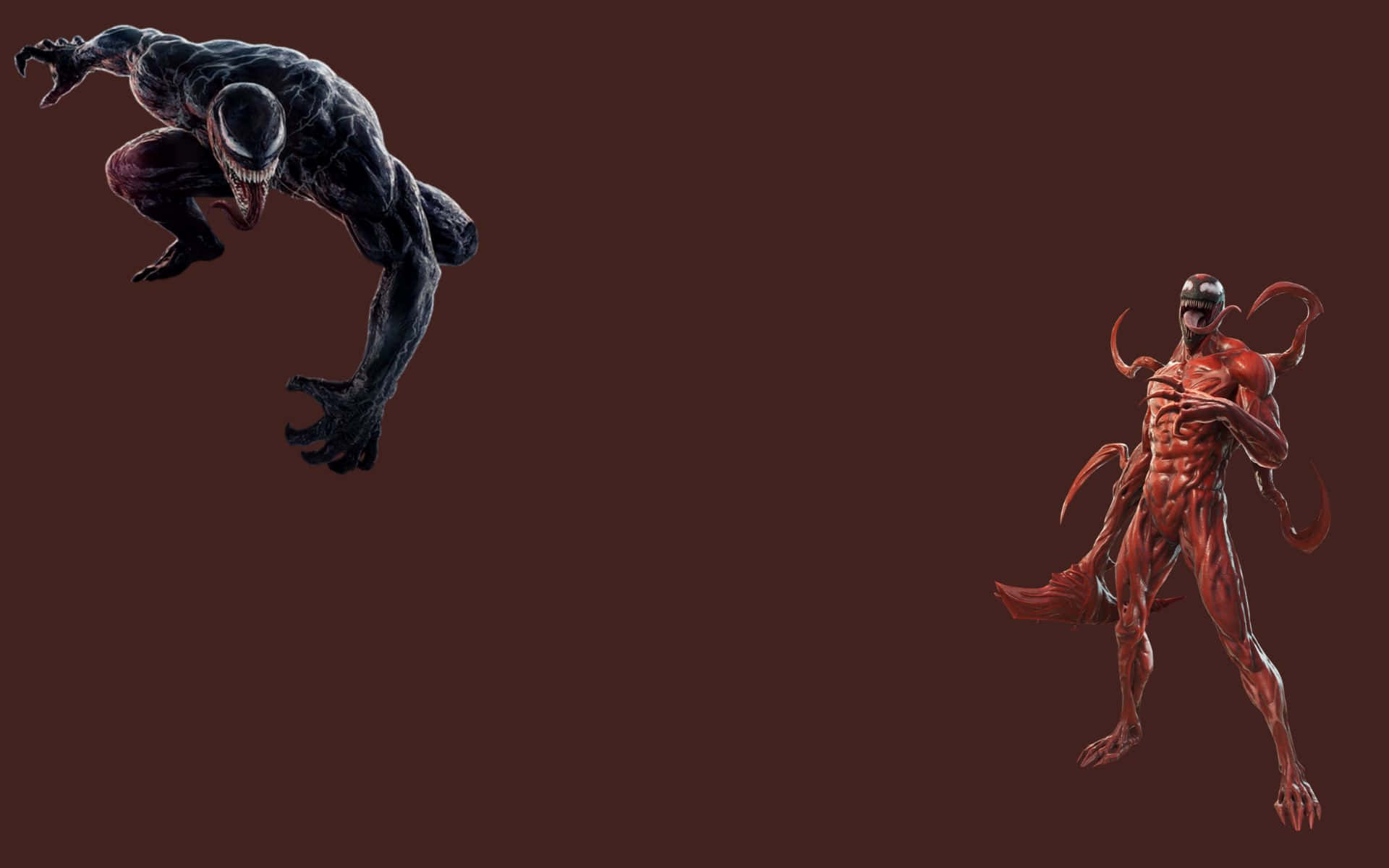Carnage, Venom, dark brown background, Full HD Desktop Wallpaper