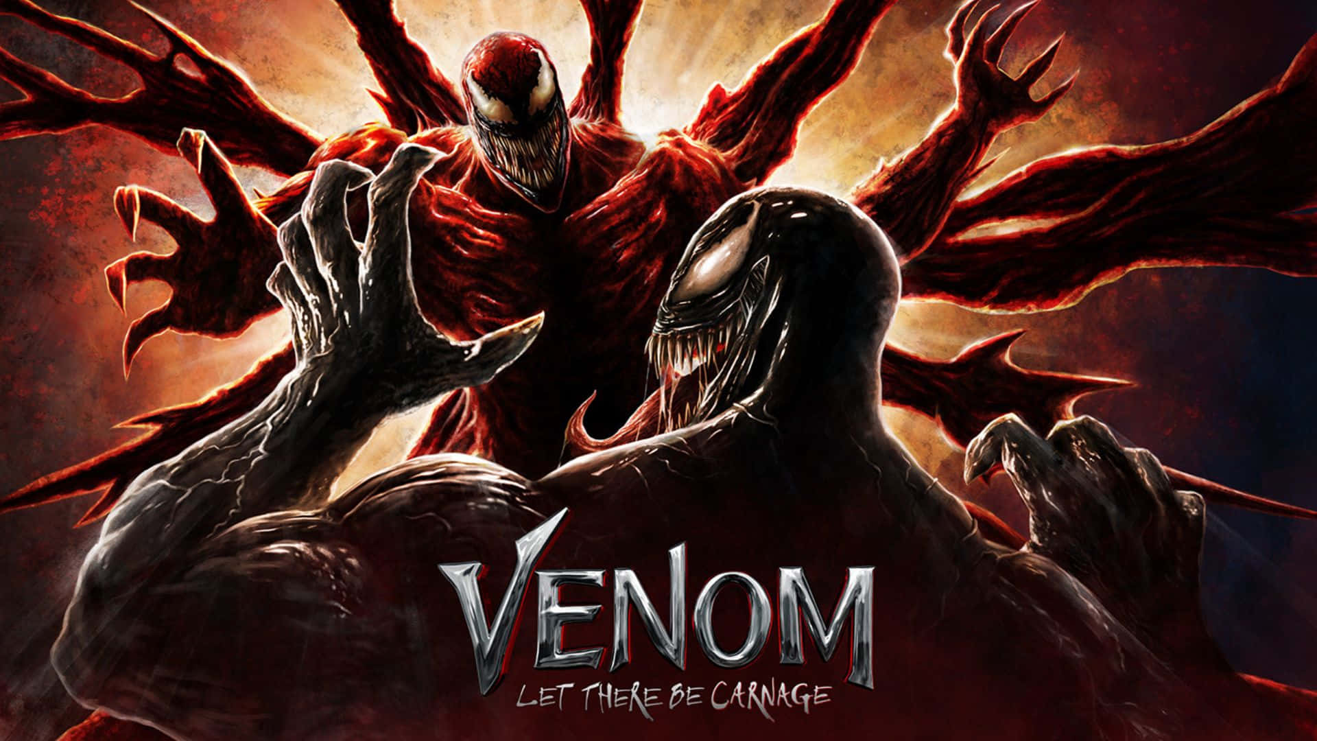 Venom, Carnage, fiery battle, Full HD Desktop Wallpaper