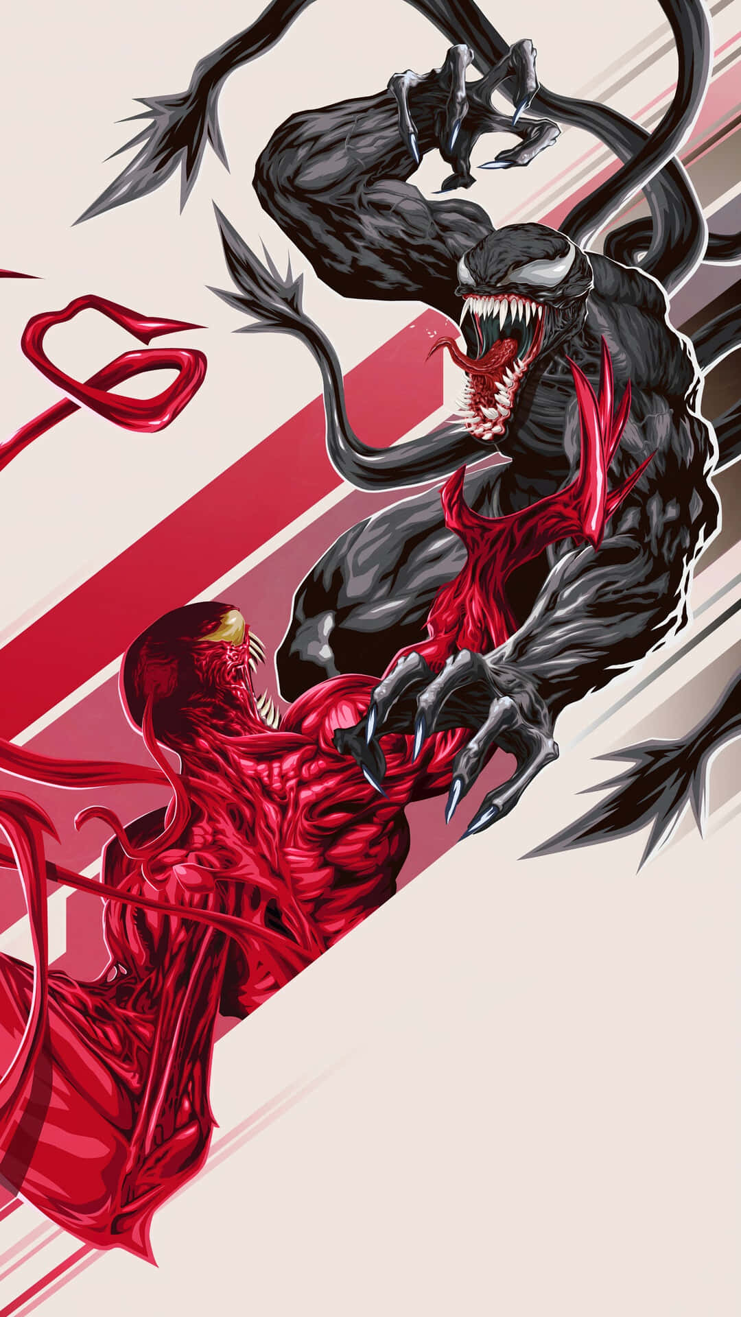 Carnage, Venom, red and black colors, Full HD Phone Wallpaper