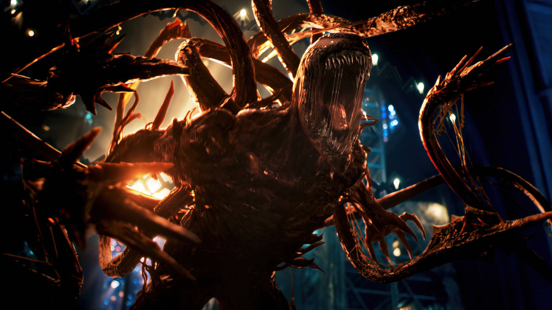 Carnage, symbiote creature, glowing eyes, Full HD Desktop Wallpaper