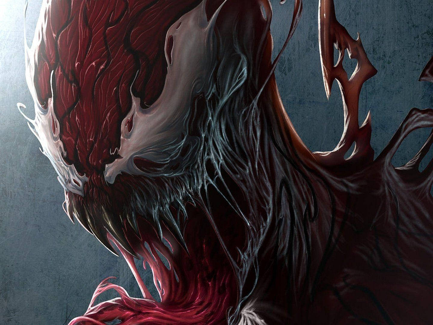 Carnage, red and black symbiote, sharp teeth, HD Desktop Wallpaper