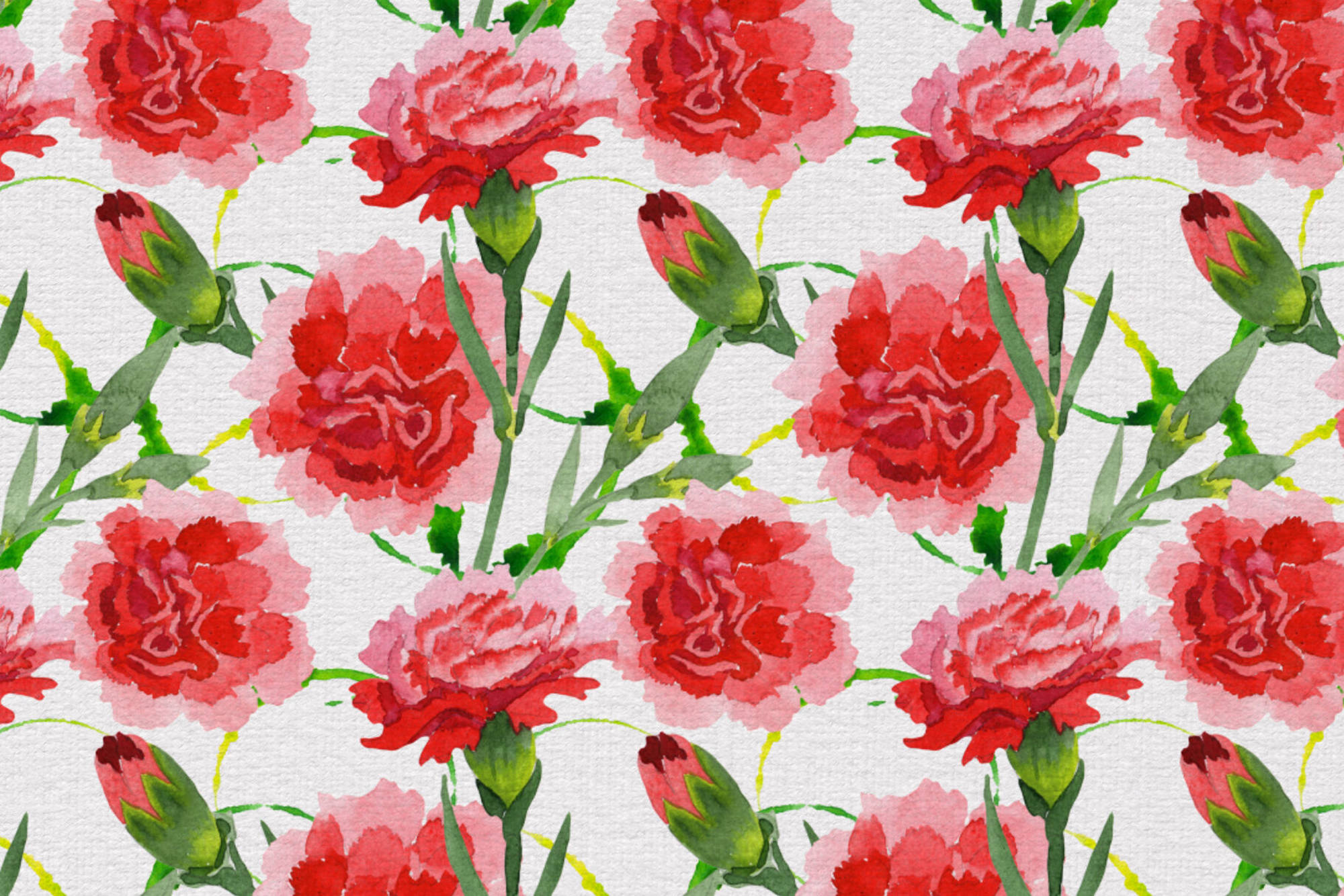 carnations, watercolor, red, Full HD Desktop Wallpaper
