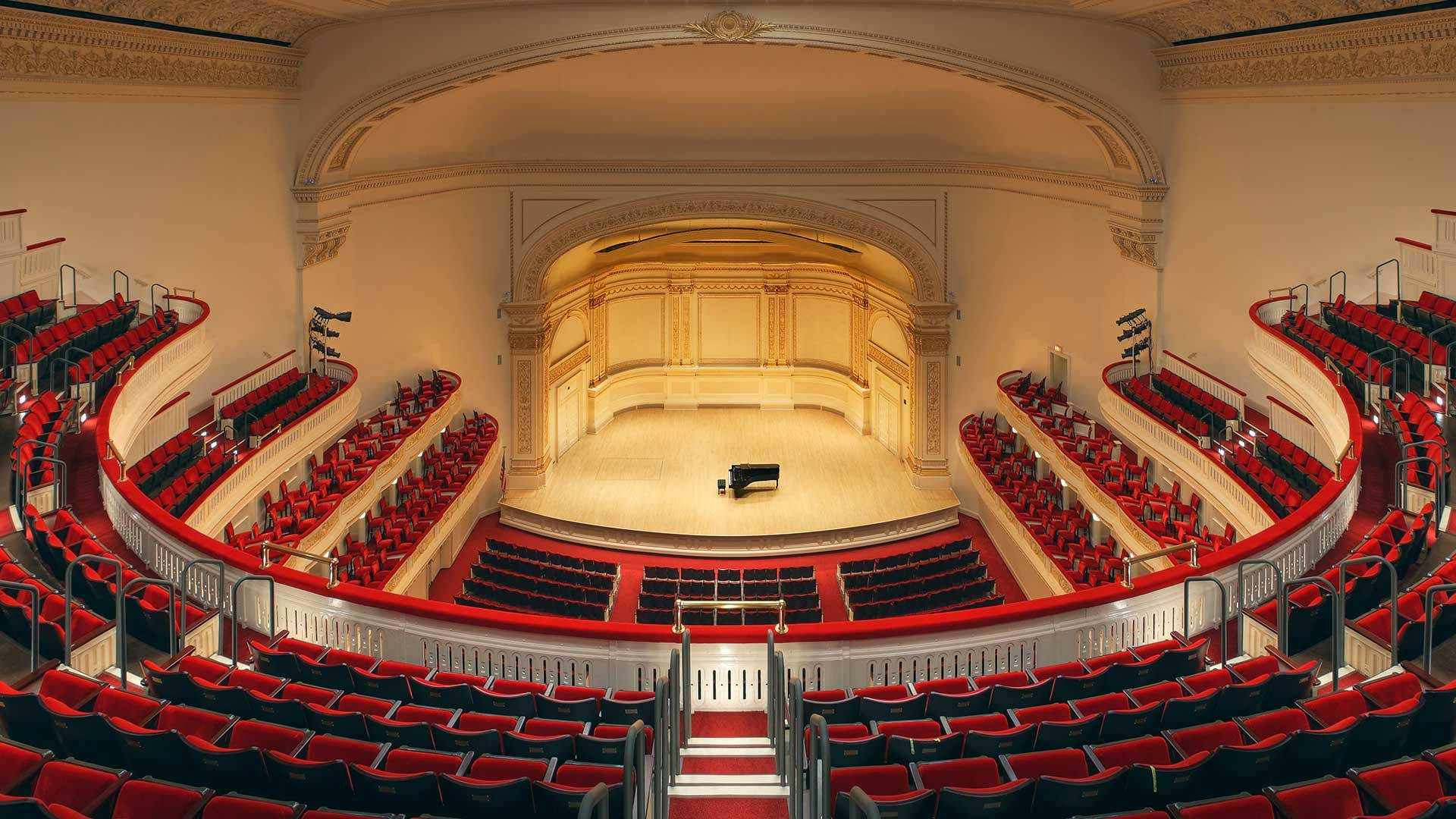 Carnegie Hall, grand piano, wooden stage, Full HD Desktop Wallpaper