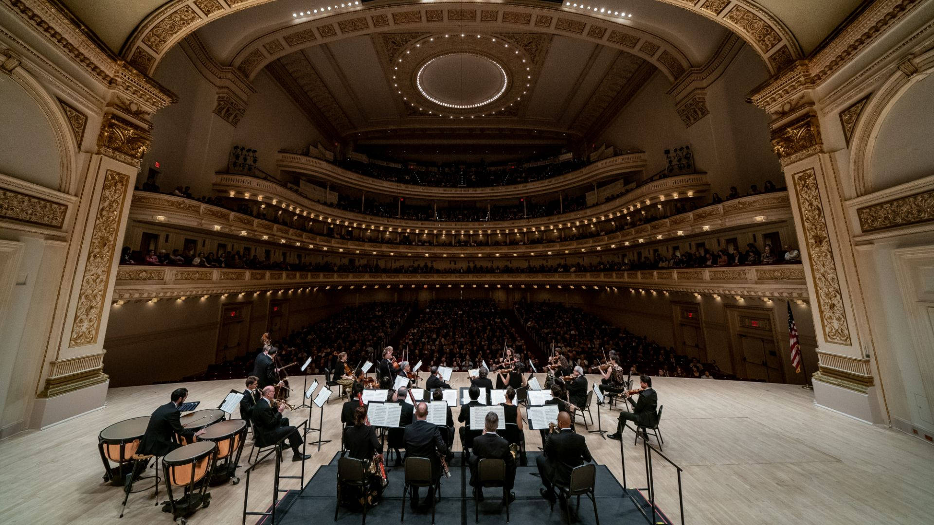 Carnegie Hall, orchestra, grand ornate concert hall, Full HD Desktop Wallpaper