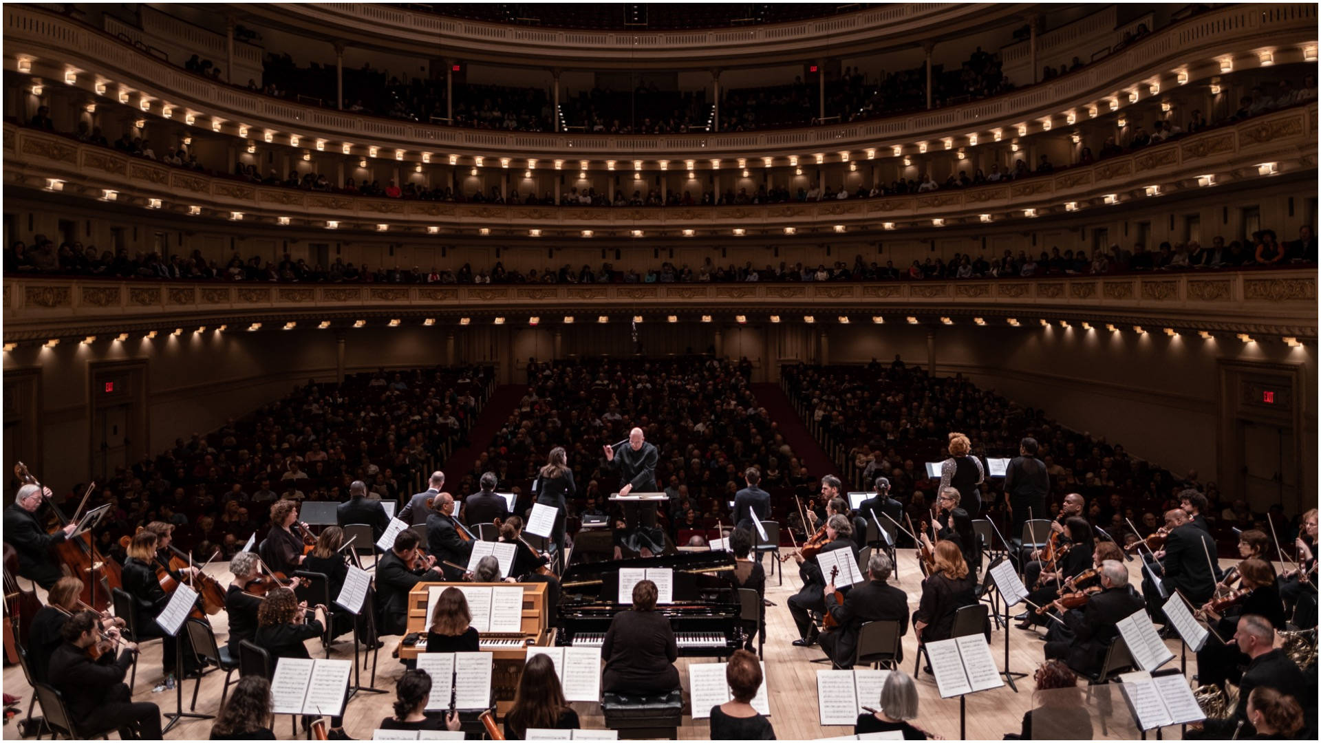 Carnegie Hall, stage, orchestra, Full HD Desktop Wallpaper