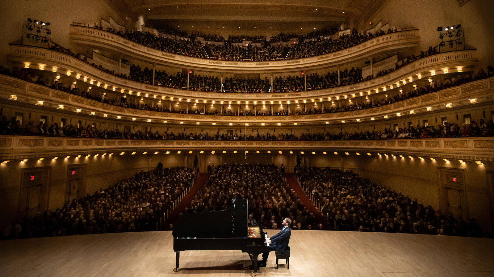 Carnegie Hall, grand piano, tiered audiences, HD Desktop Wallpaper
