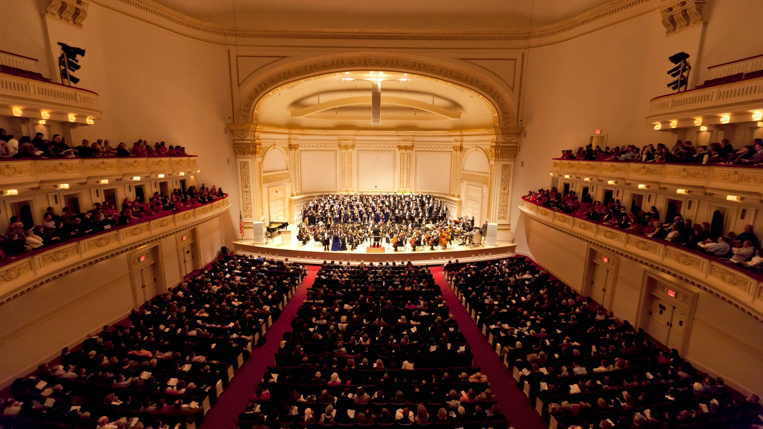 Carnegie Hall, orchestra, audience, 2K Desktop Wallpaper