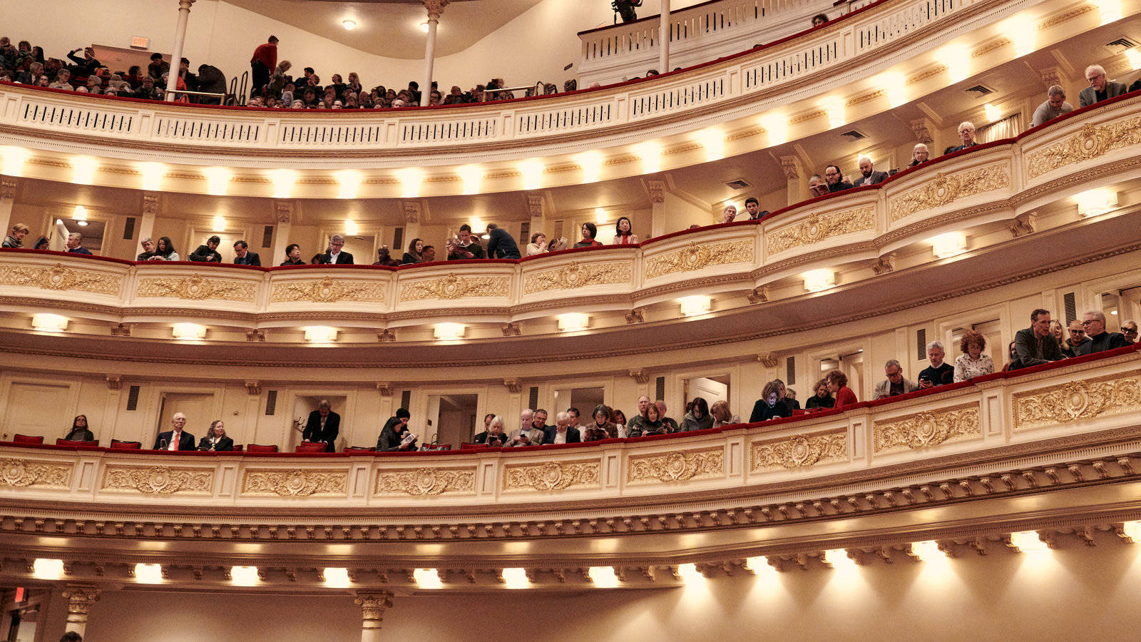 Carnegie Hall, theater balcony, audience members, HD Desktop Wallpaper