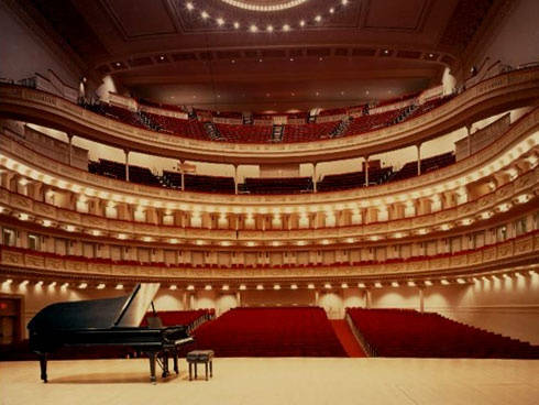 Carnegie Hall, red velvet seats, balconies, SD Desktop Wallpaper