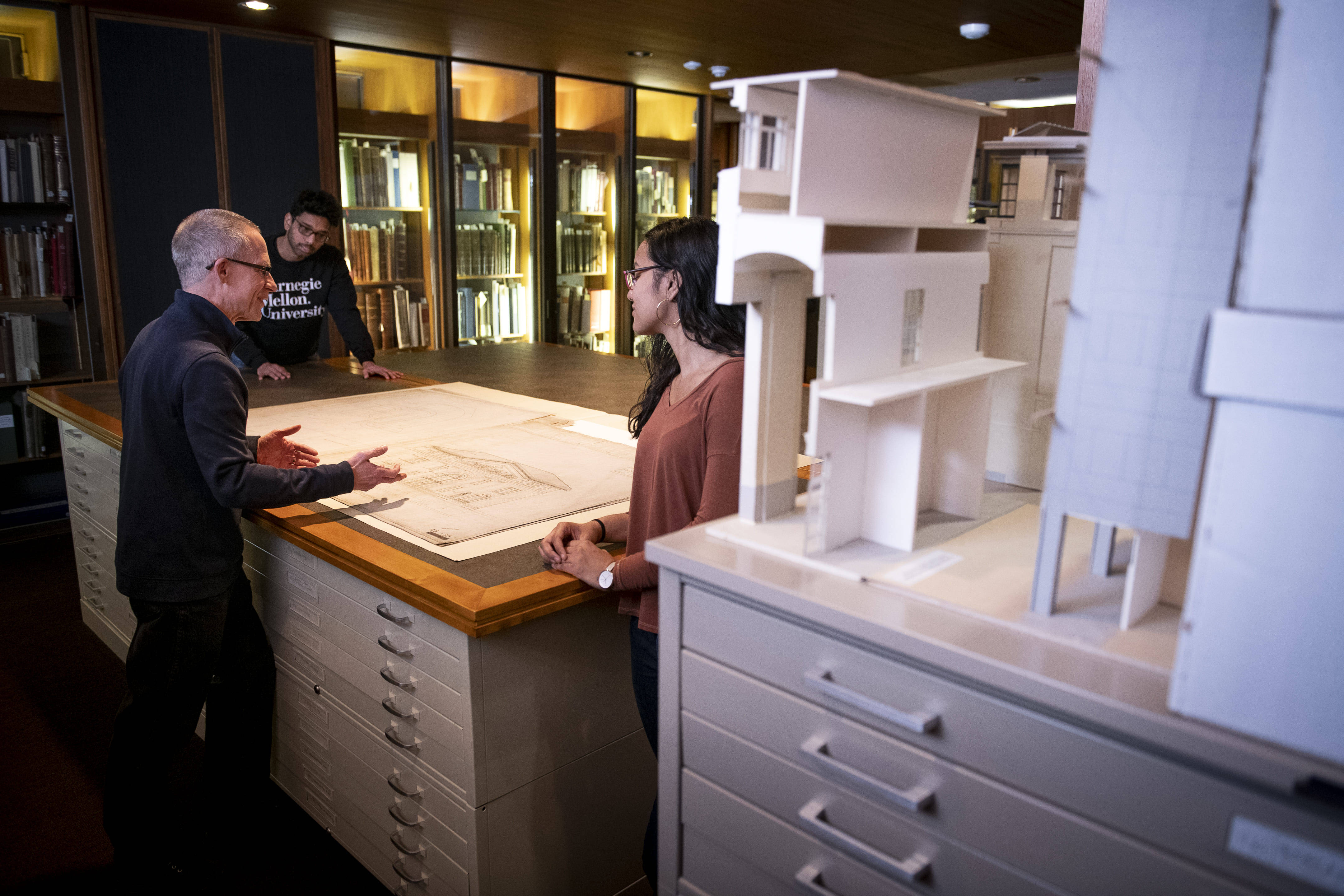 Carnegie Mellon University, drafting table, architectural blueprints, 4K Desktop Wallpaper