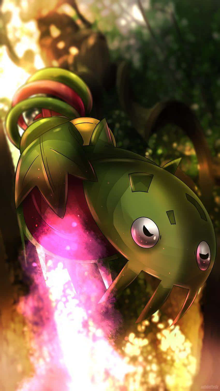 Carnivine, green anime-style, leaf-like features, HD Phone Wallpaper