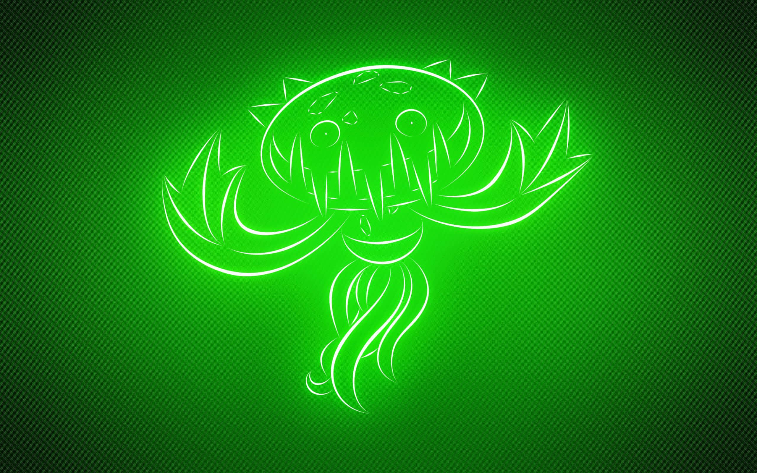Carnivine, neon green, glowing outlines, 2K Desktop Wallpaper