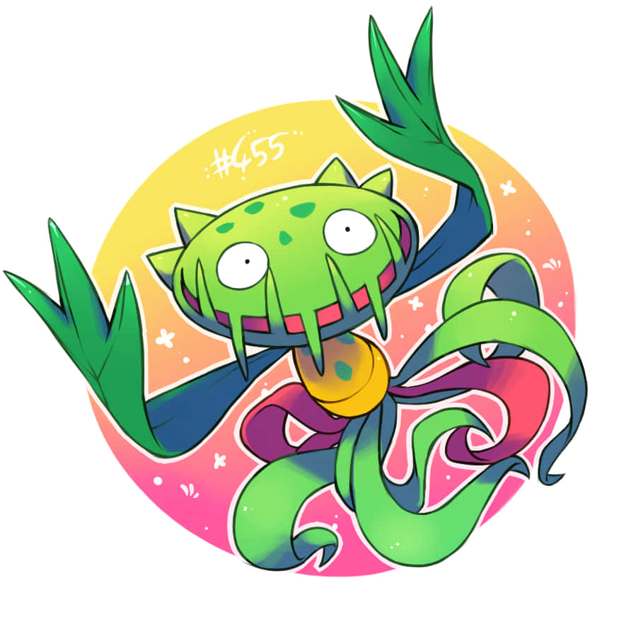 Carnivine, vibrant green, cartoon octopus, SD Desktop Wallpaper