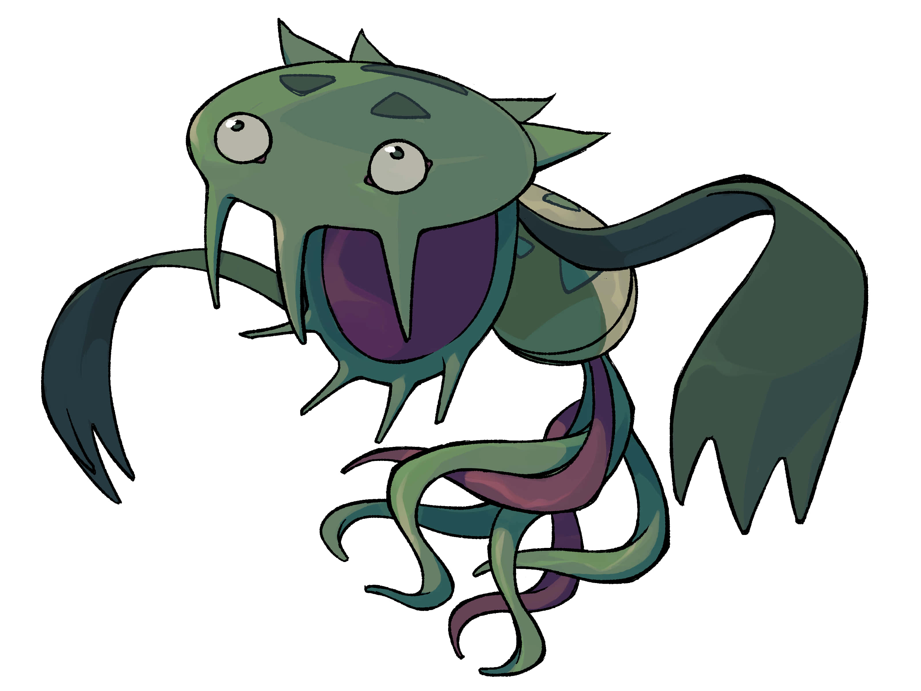 Carnivine, green alien creature, big eyes, 2K Desktop Wallpaper