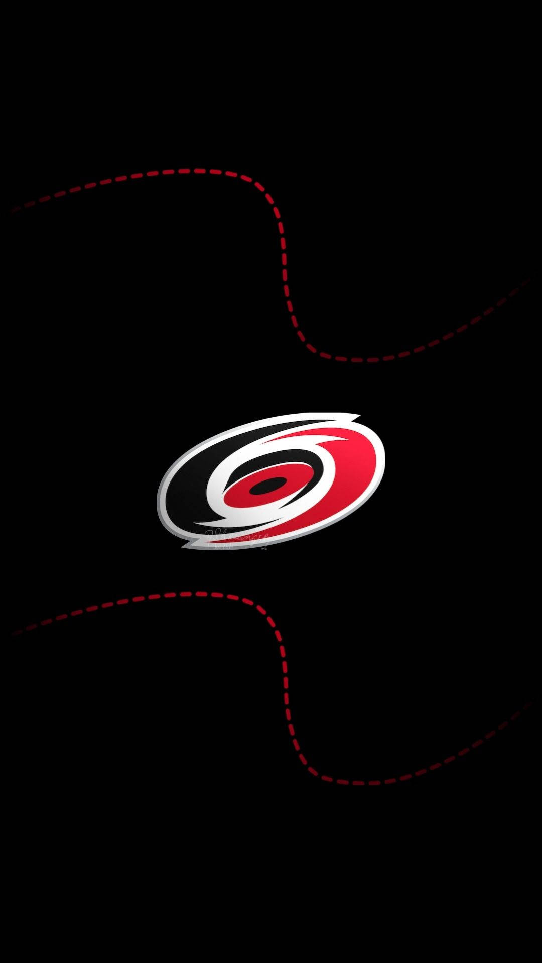 Carolina Hurricanes, red dotted lines, black background, Full HD Phone Wallpaper