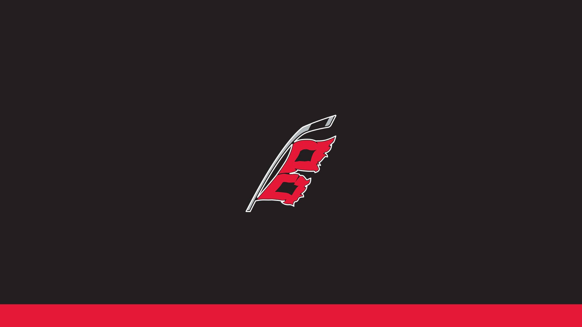 Carolina Hurricanes, red stylized letter B, hockey stick blade, Full HD Desktop Wallpaper
