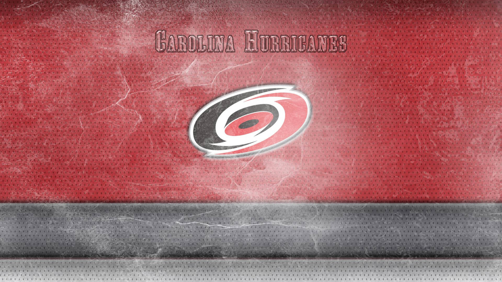 Carolina Hurricanes, logo, textured red and gray hockey jersey fabric background, Full HD Desktop Wallpaper