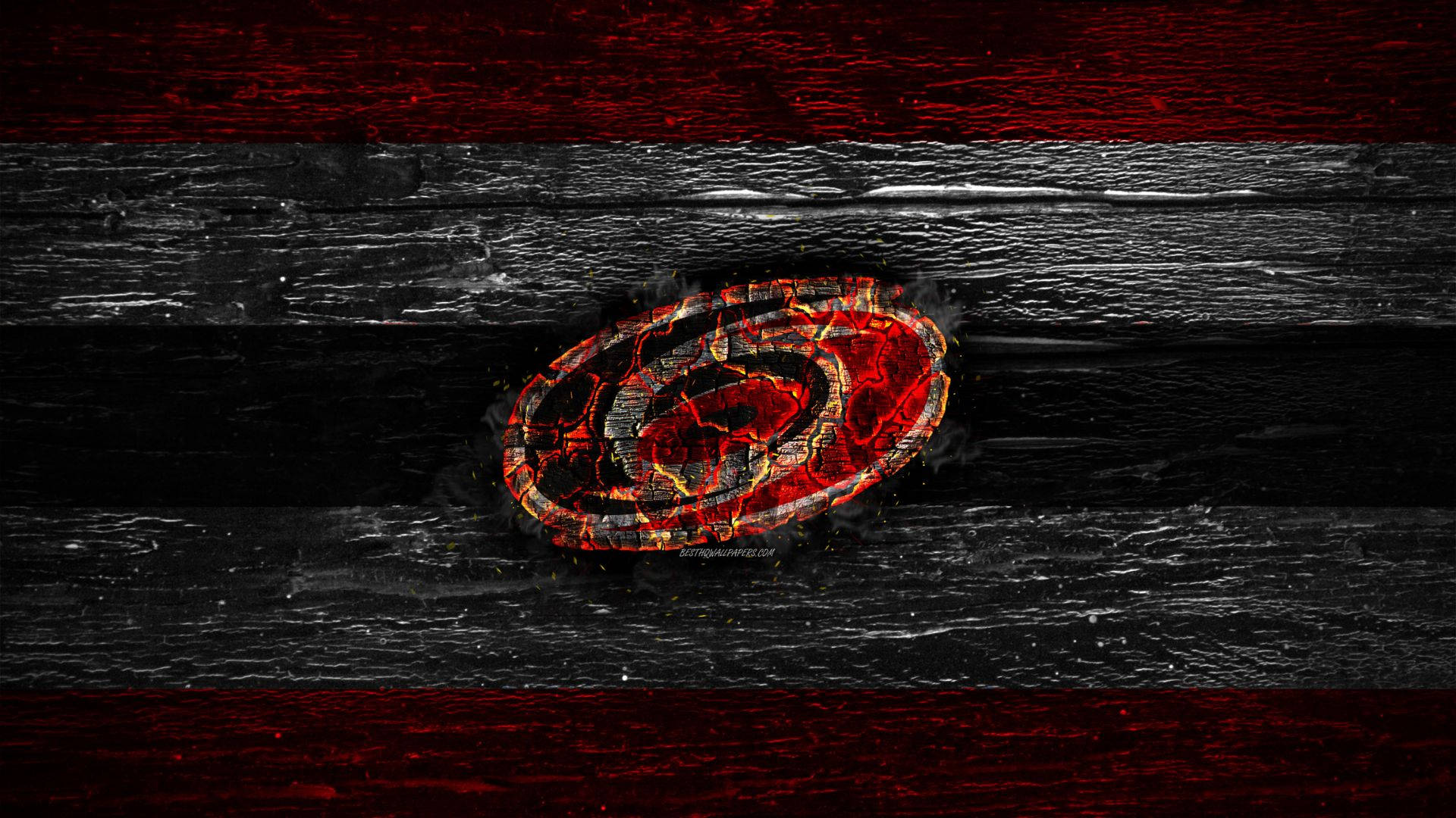 Carolina Hurricanes, flaming, fiery red, Full HD Desktop Wallpaper