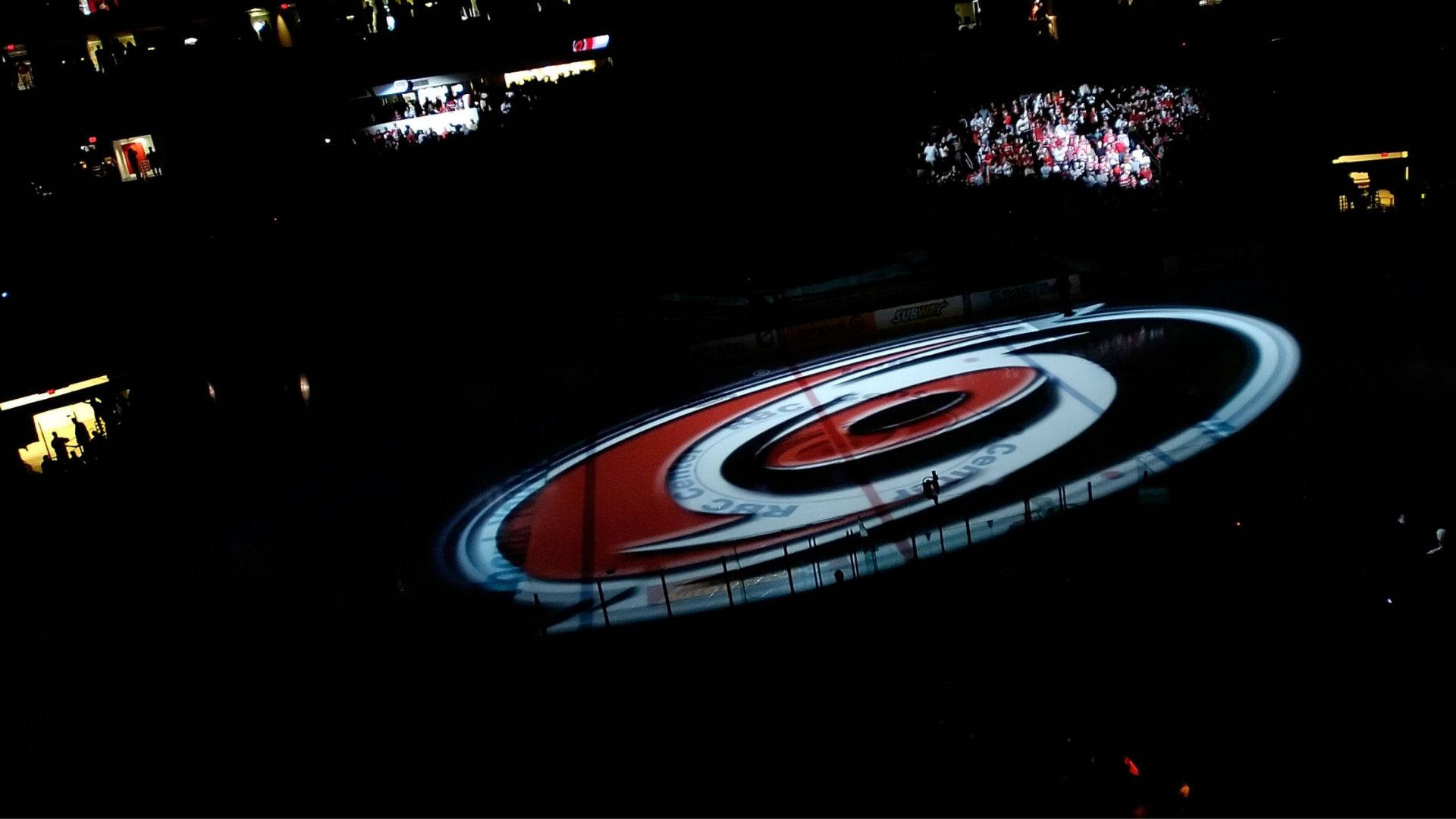 Carolina Hurricanes, logo, hockey rink, Full HD Desktop Wallpaper
