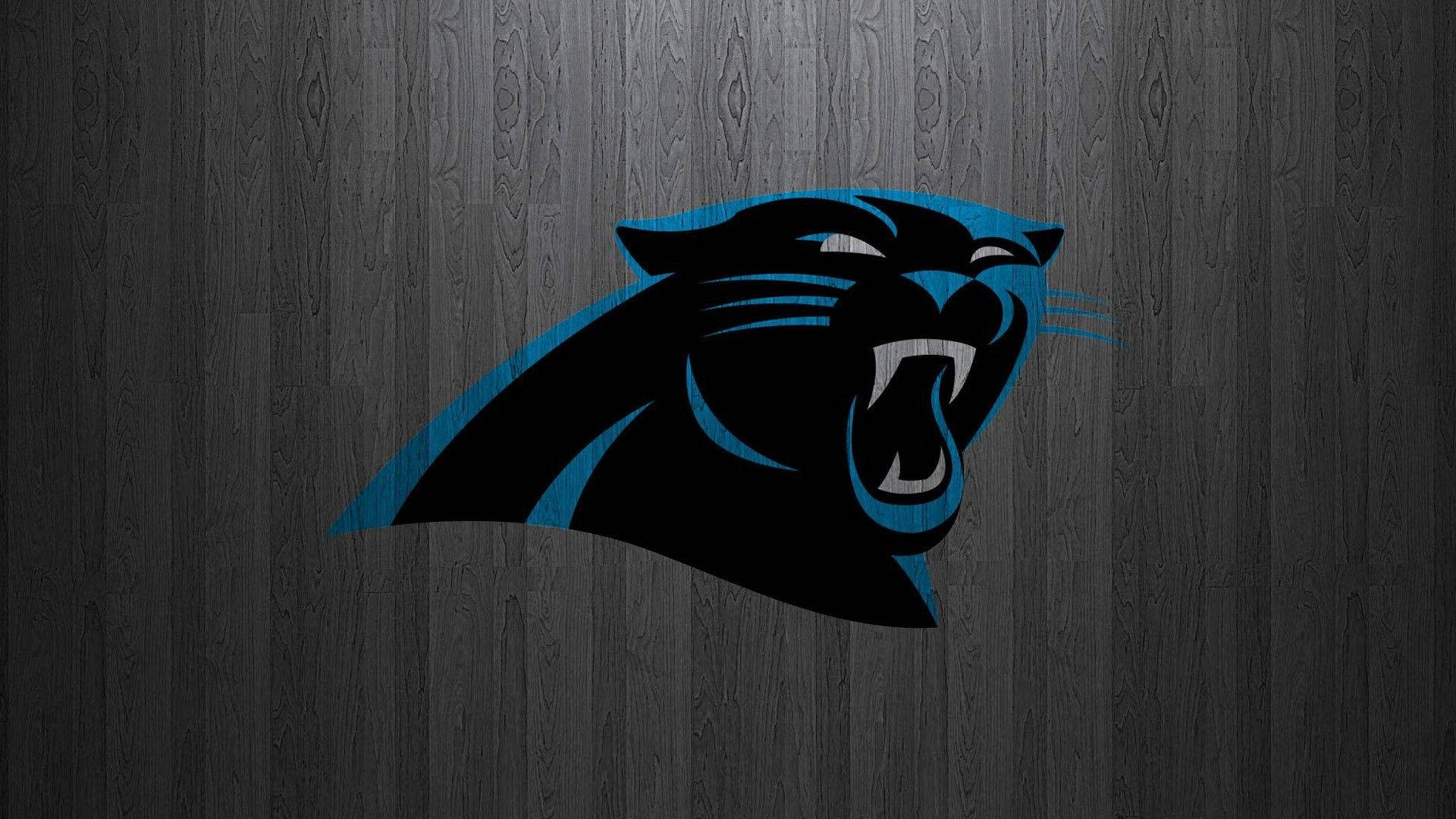 Carolina Panthers Logo, black panther, blue accents, Full HD Desktop Wallpaper