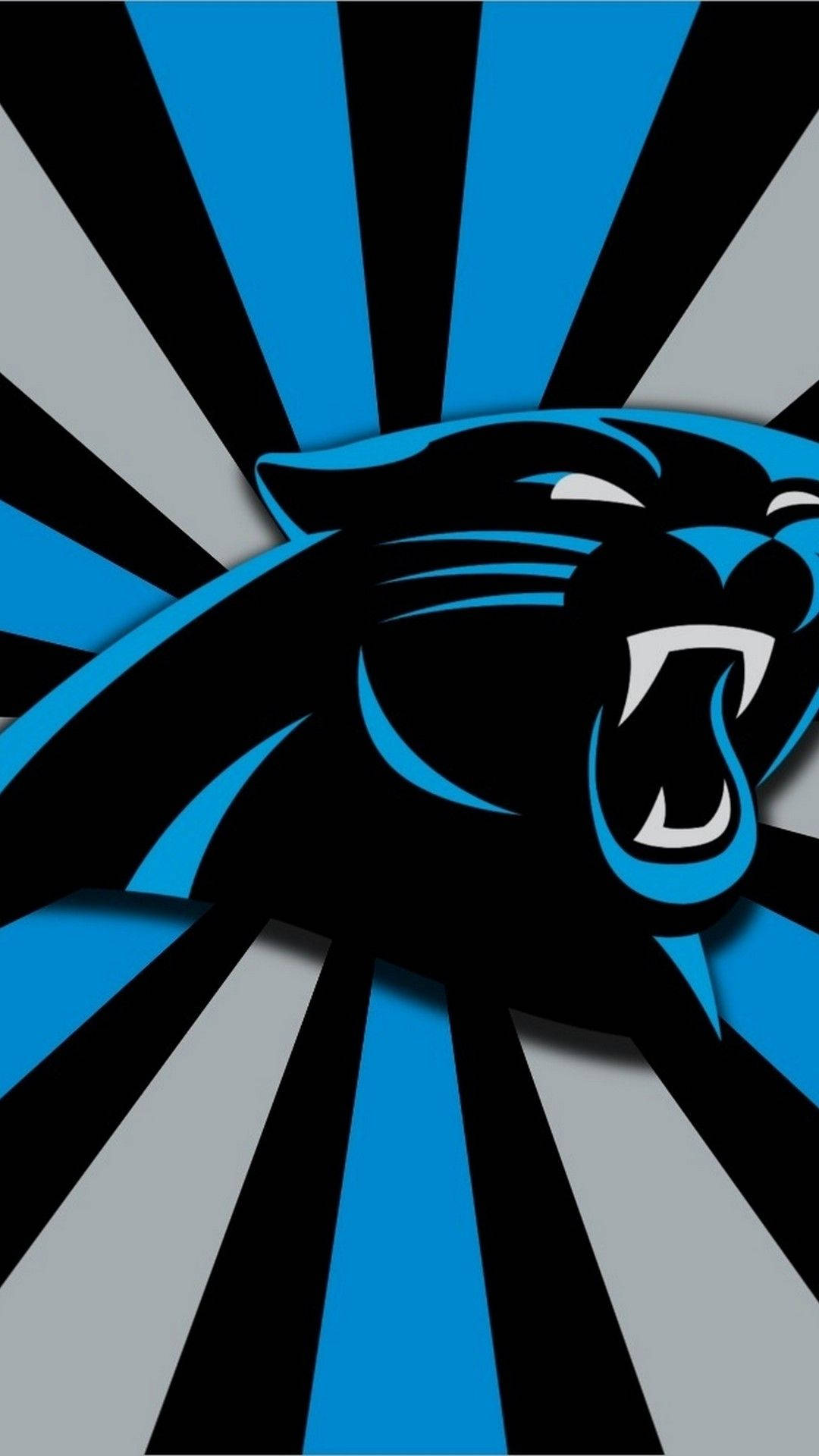 Carolina Panthers Logo, rays, sunburst background, Full HD Phone Wallpaper