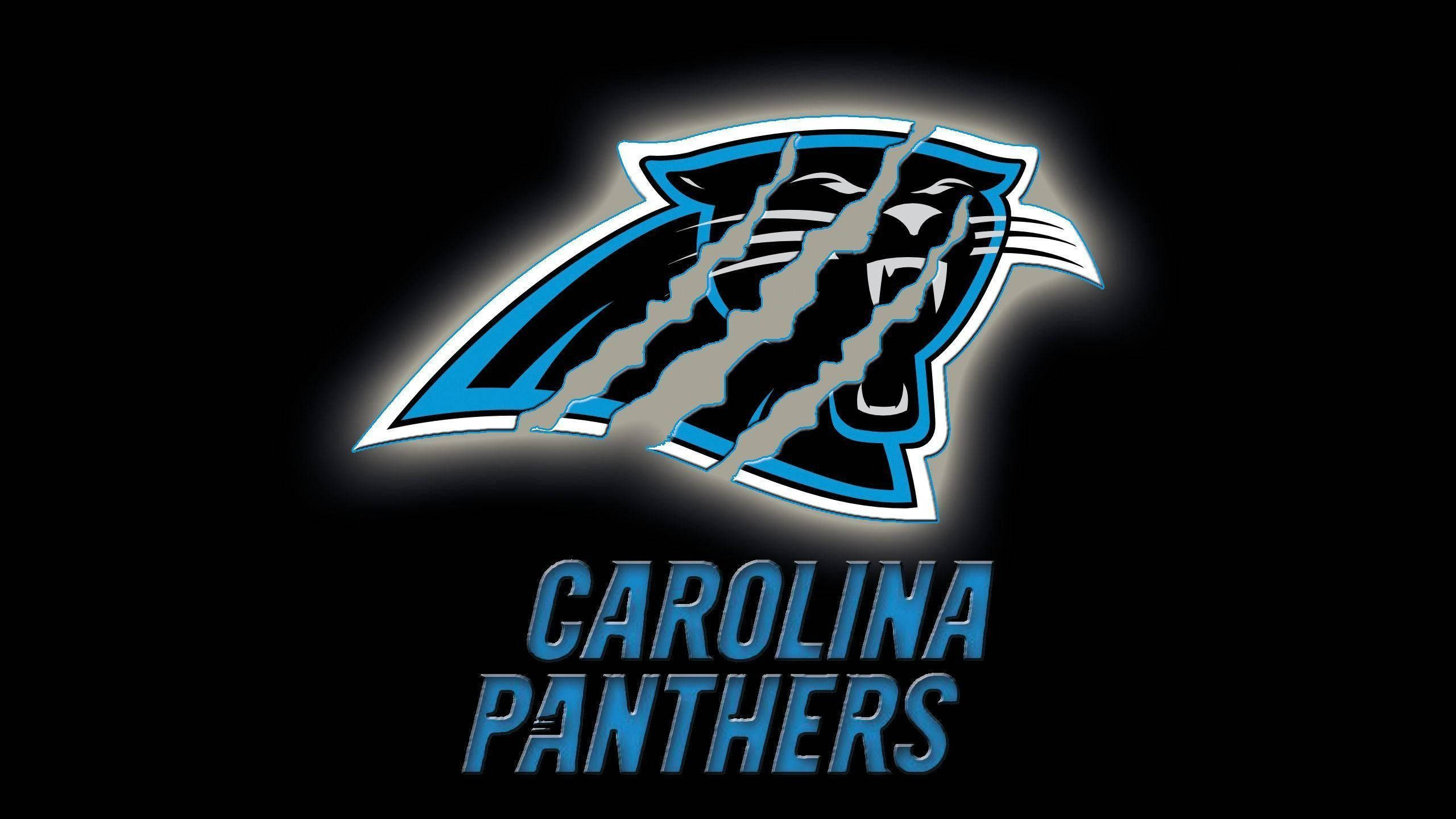 Carolina Panthers Logo, fierce panther head, three claws, 2K Desktop Wallpaper