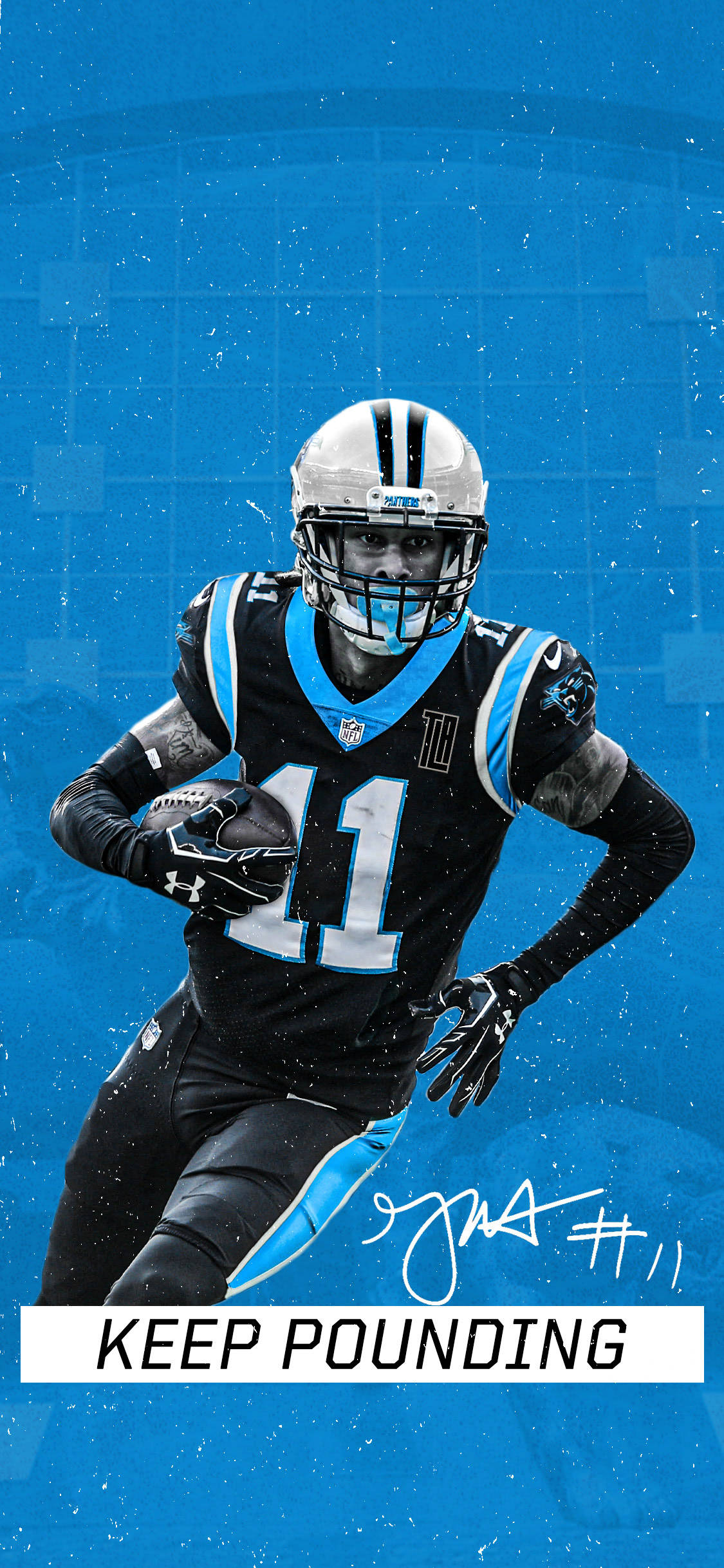 Carolina Panthers, number 11, black and blue uniform, Full HD Phone Wallpaper