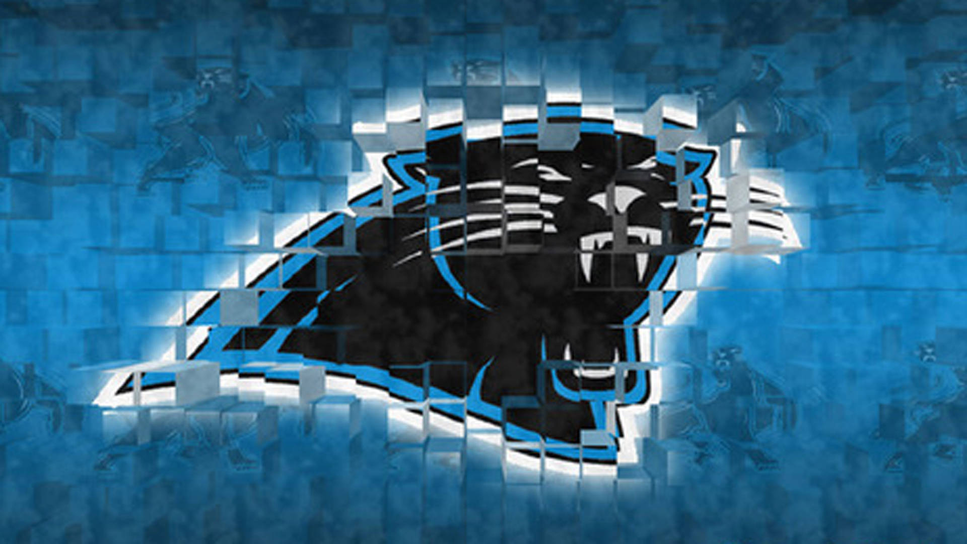 Carolina Panthers, black panther logo, blue accents, Full HD Desktop Wallpaper