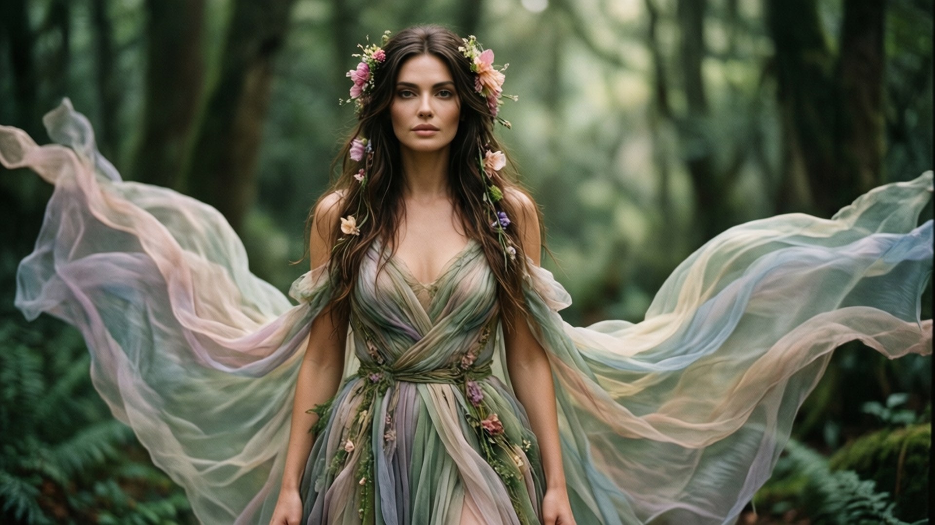 Caroline Trentini, Woodland Dream, forest fairy scene, Full HD Desktop Wallpaper