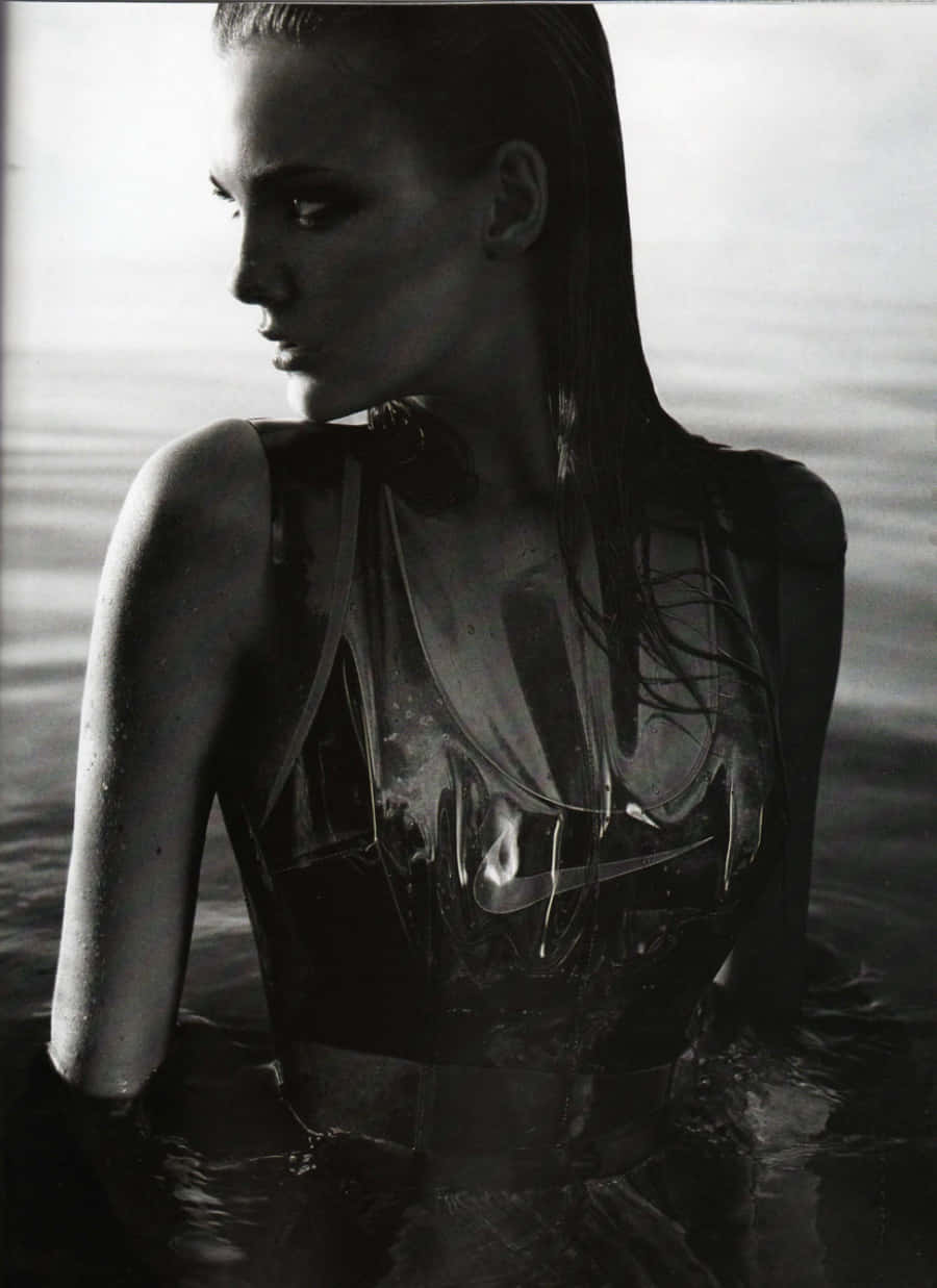 Caroline Trentini, wet transparent dress, water, SD Phone Wallpaper