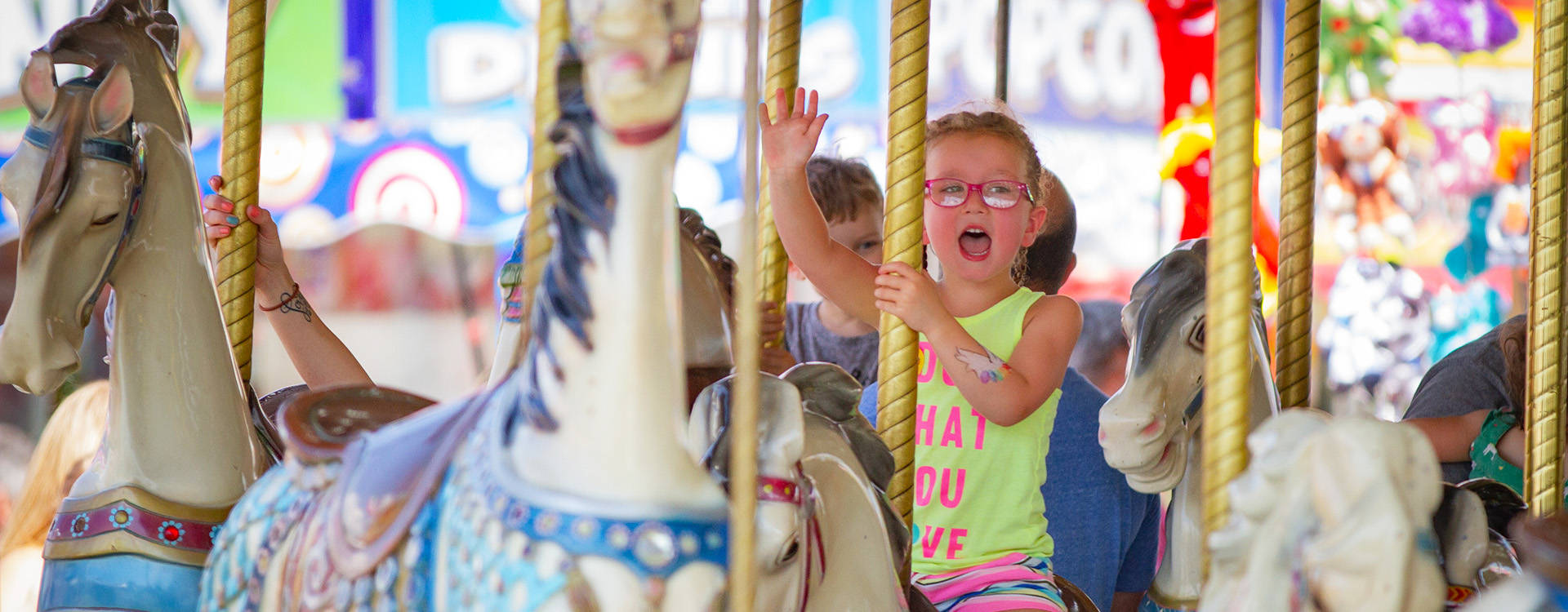 carousel ride, fair, colorful carousel horse, Full HD Desktop Wallpaper