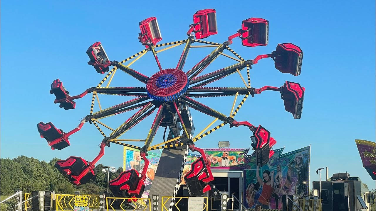 red fair ride, vibrant red, black, HD Desktop Wallpaper