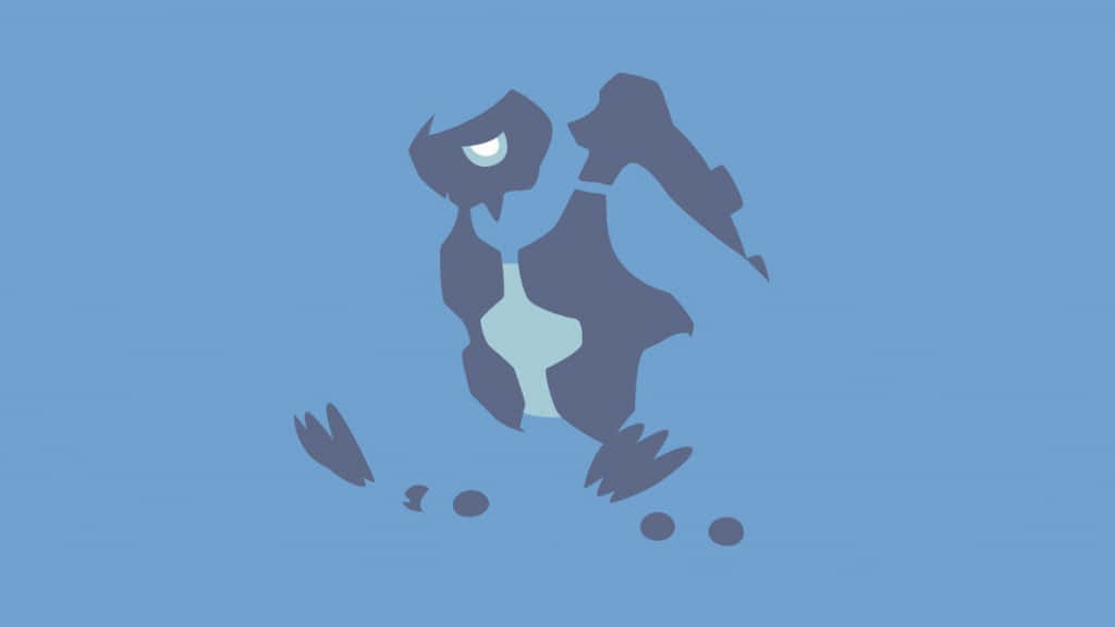 Carracosta, dark blue silhouette, glowing eyes, SD Desktop Wallpaper