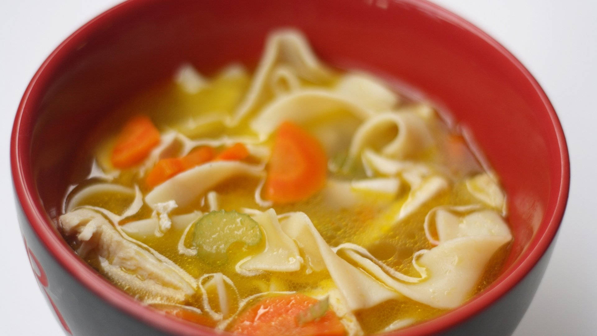 chicken noodle soup, carrots, celery, Full HD Desktop Wallpaper