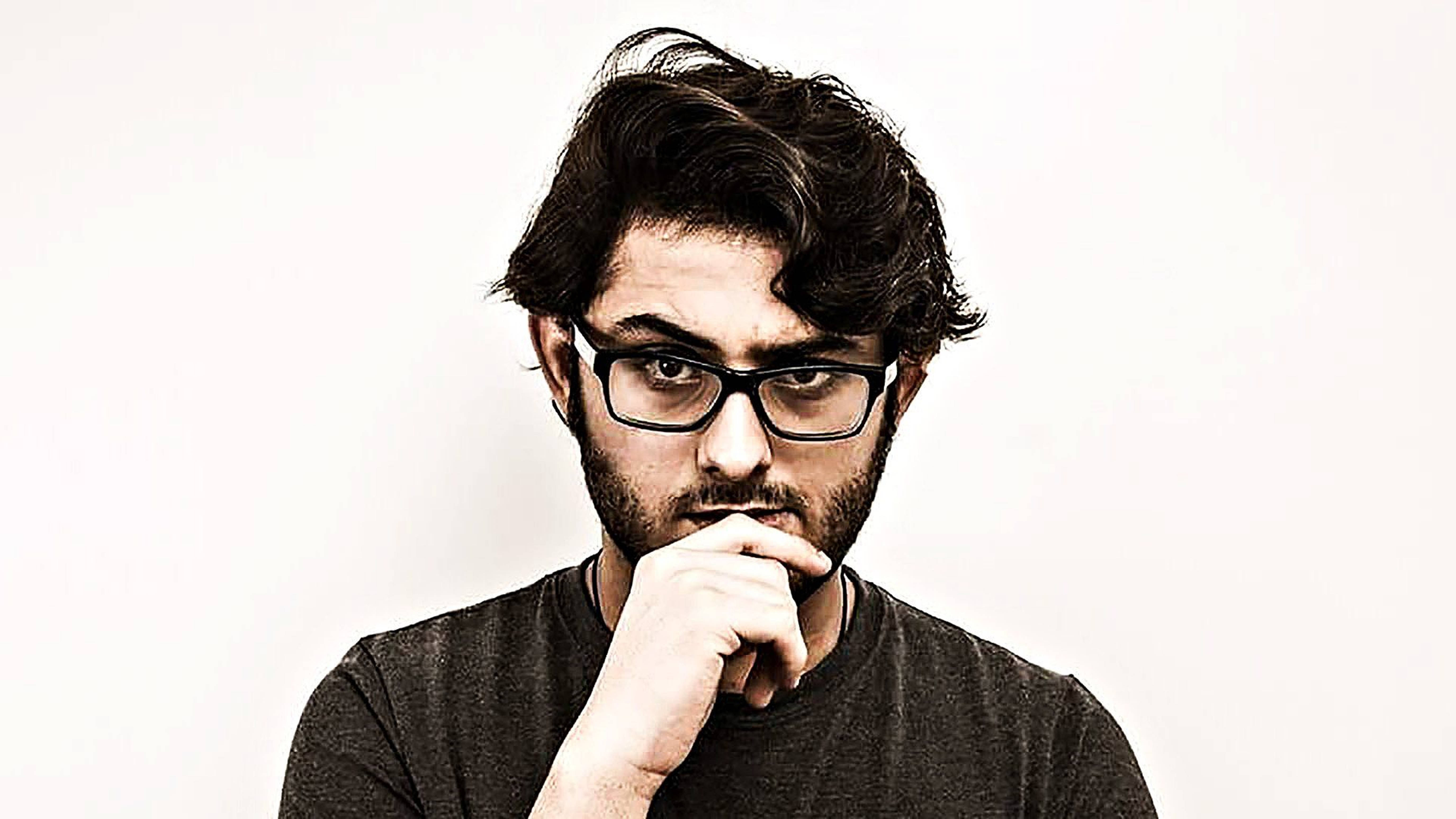 Carryminati HD, dark curly hair, glasses, 5K Desktop Wallpaper
