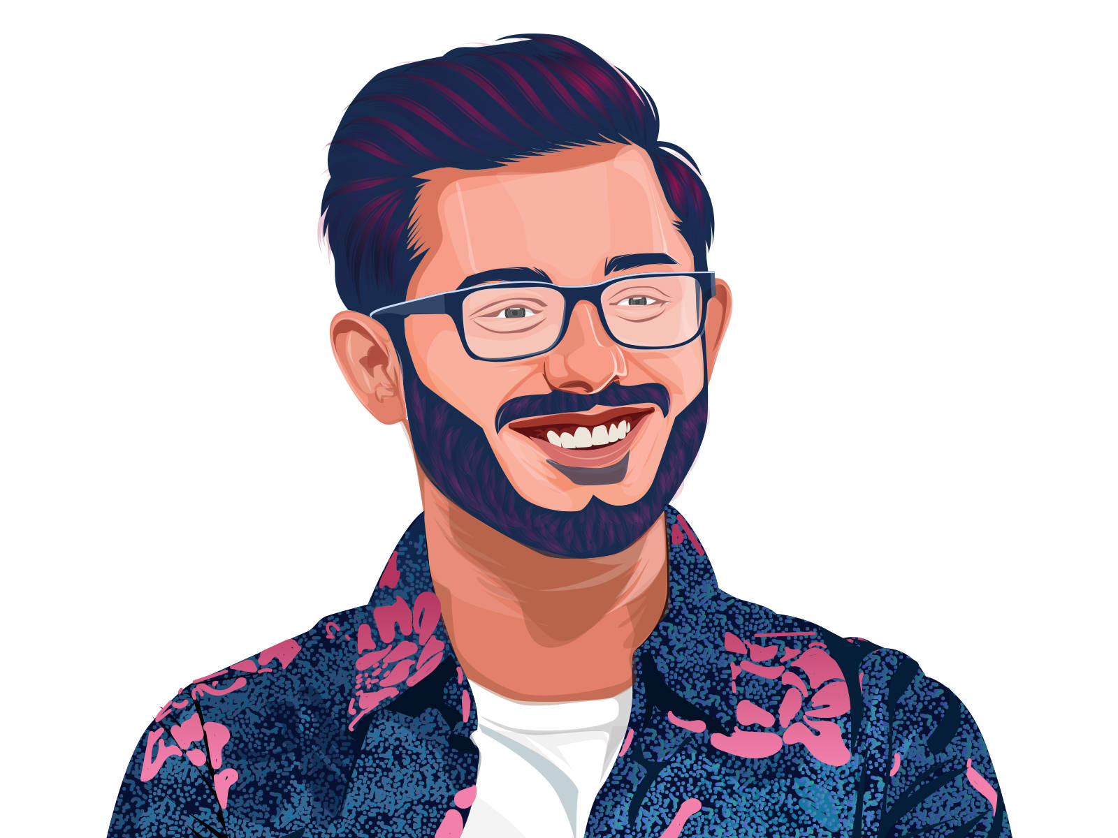 Carryminati, floral patterned shirt, glasses, HD Desktop Wallpaper