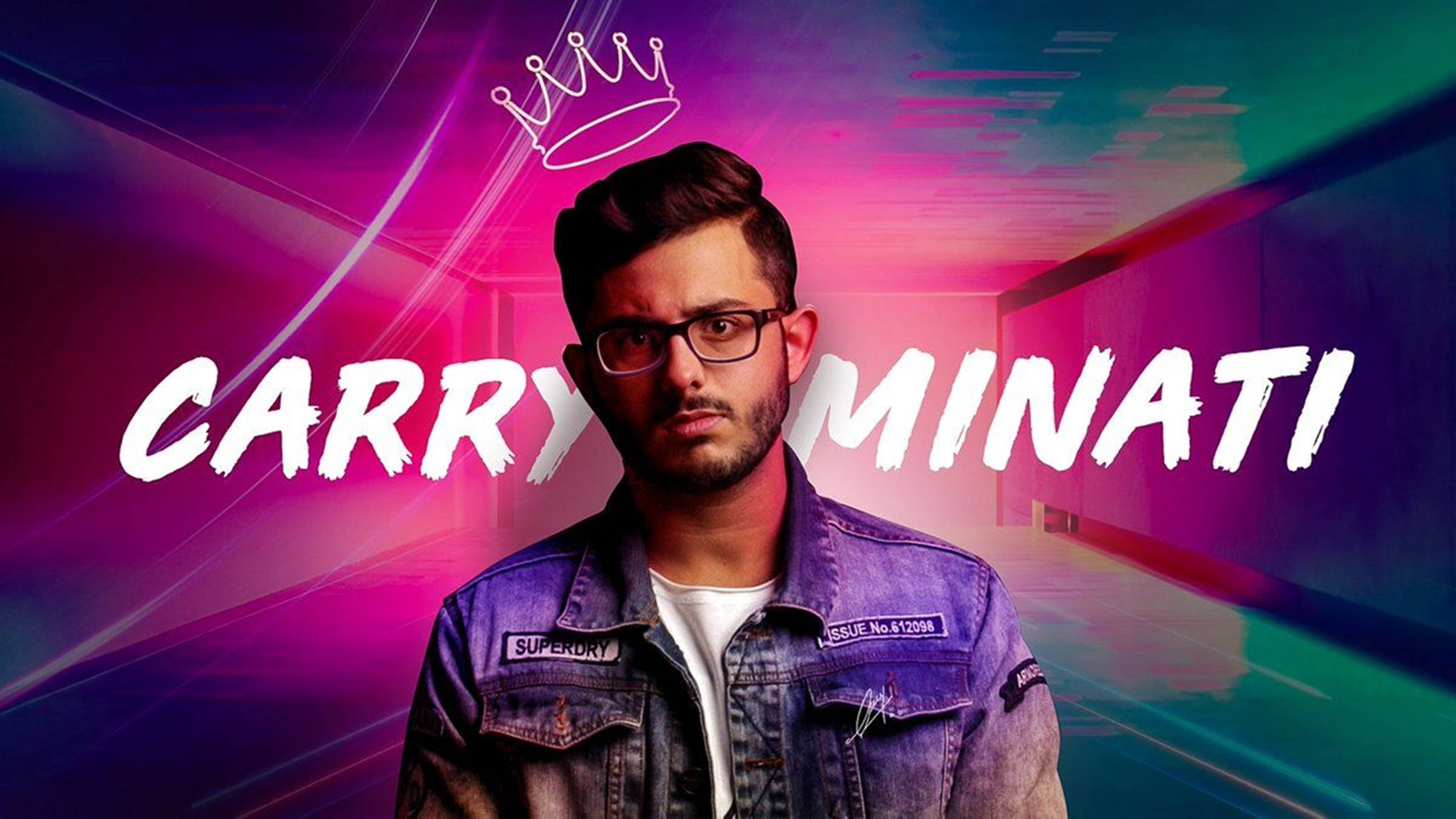 Carryminati, neon tunnel, crown, 5K Desktop Wallpaper