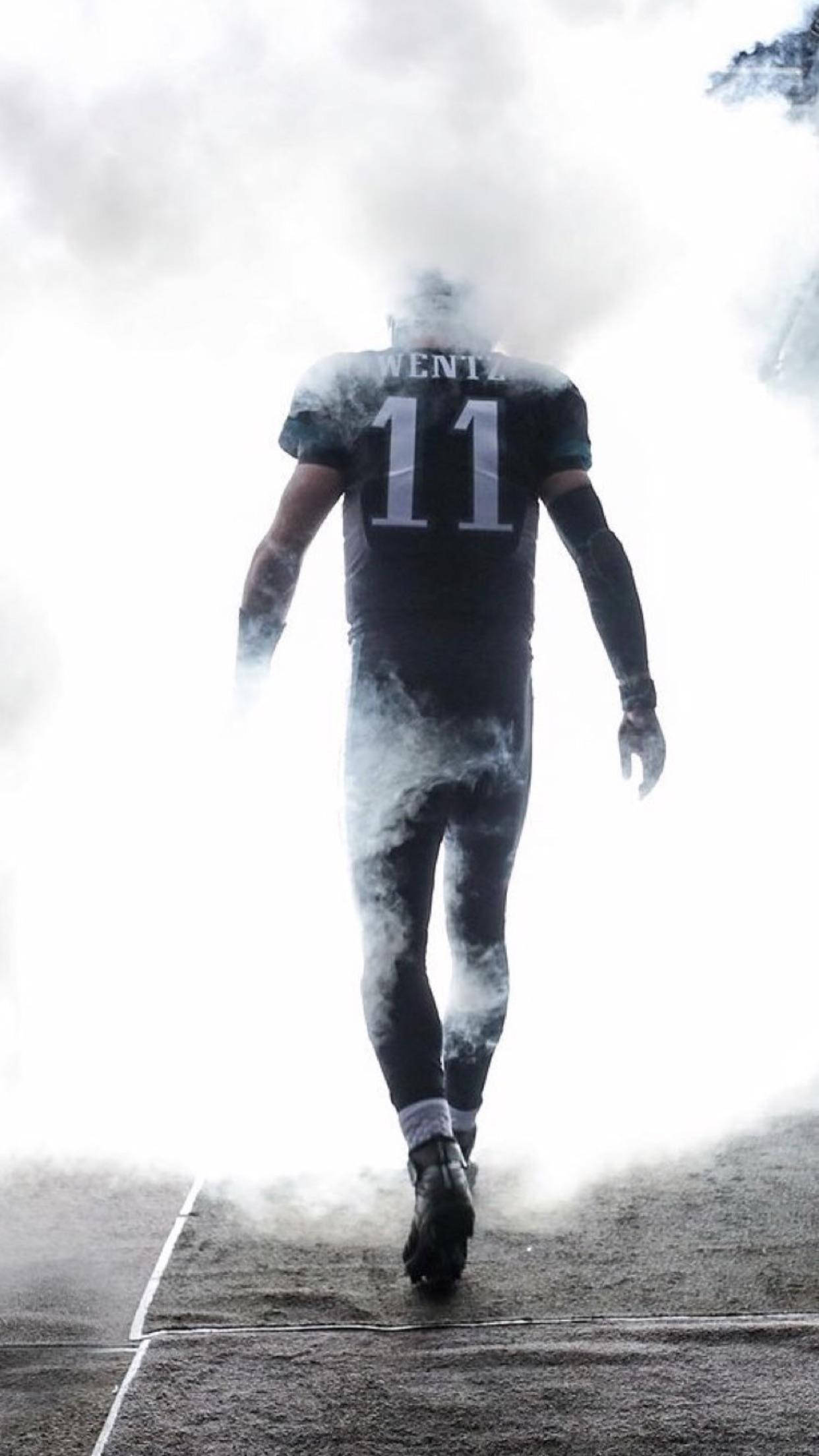 Carson Wentz, number 11, concrete field, Full HD Phone Wallpaper