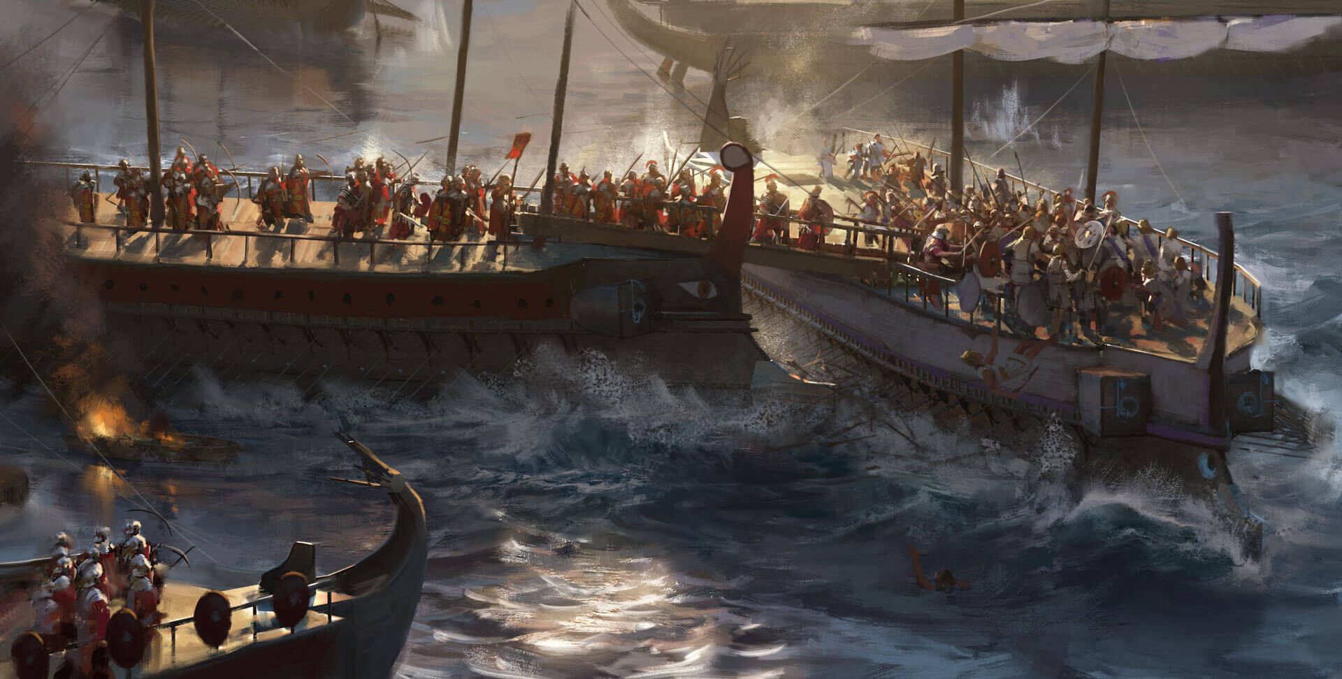 Carthage, war boats, ancient warships, Full HD Desktop Wallpaper