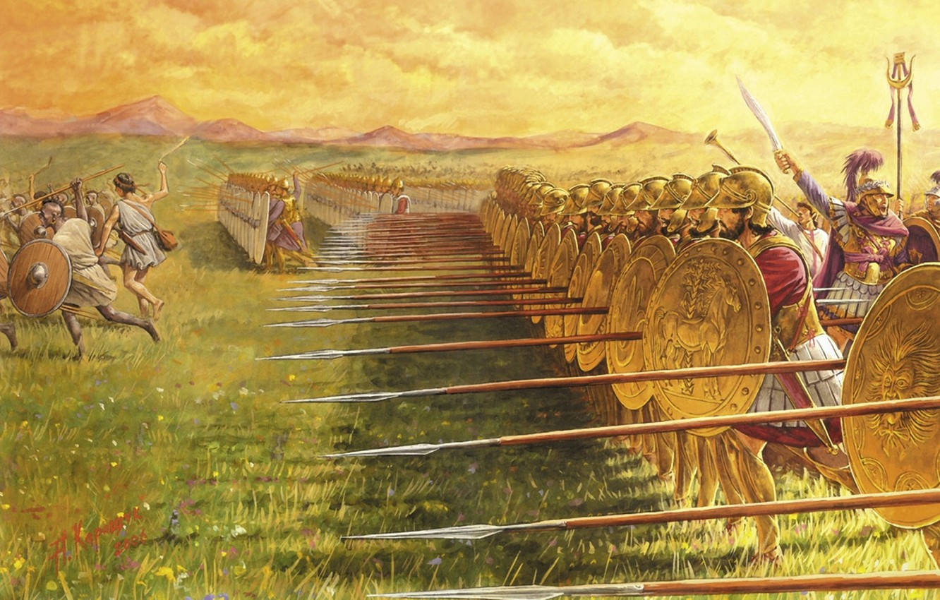 Carthage, ancient warriors, golden shields, HD Desktop Wallpaper